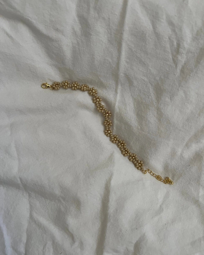 OAK + EVE GOLD FILLED DAISY BRACELET - ESPRESSO SILVER