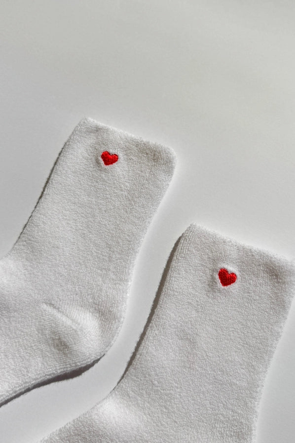LE BON SHOPPE EMBROIDERED CLOUD SOCKS - WHITE