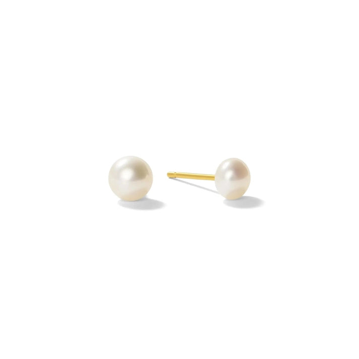 SUNNY SUNDAY PEARL STUD EARRINGS - GOLD
