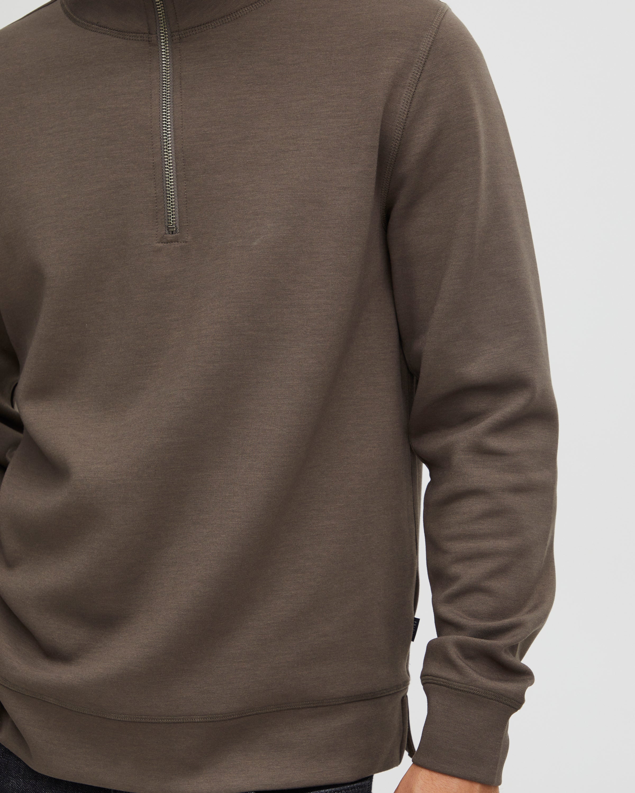 CASUAL FRIDAY SEBASTIAN ZIP SWEATSHIRT - MAJOR BROWN