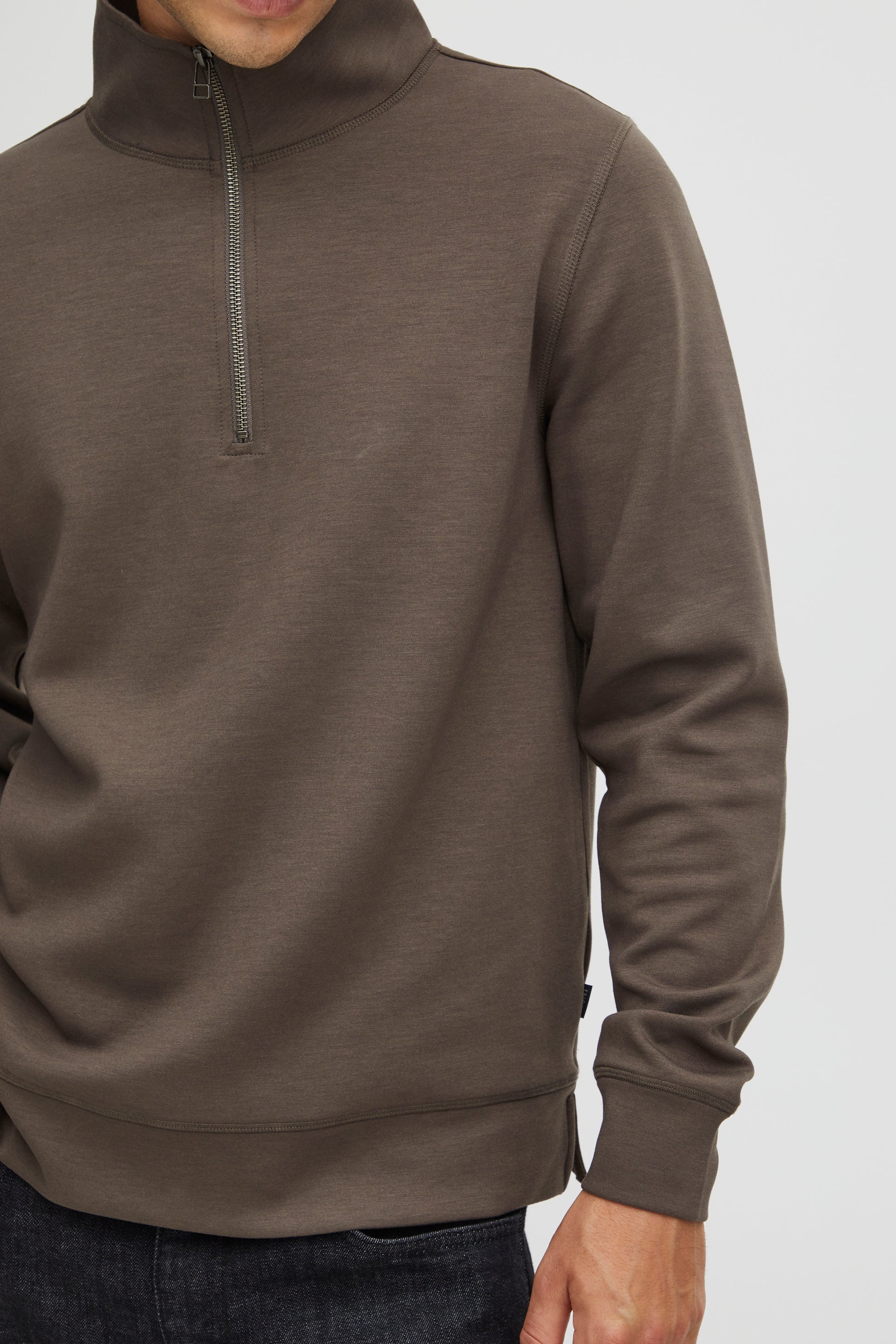 CASUAL FRIDAY SEBASTIAN ZIP SWEATSHIRT - MAJOR BROWN