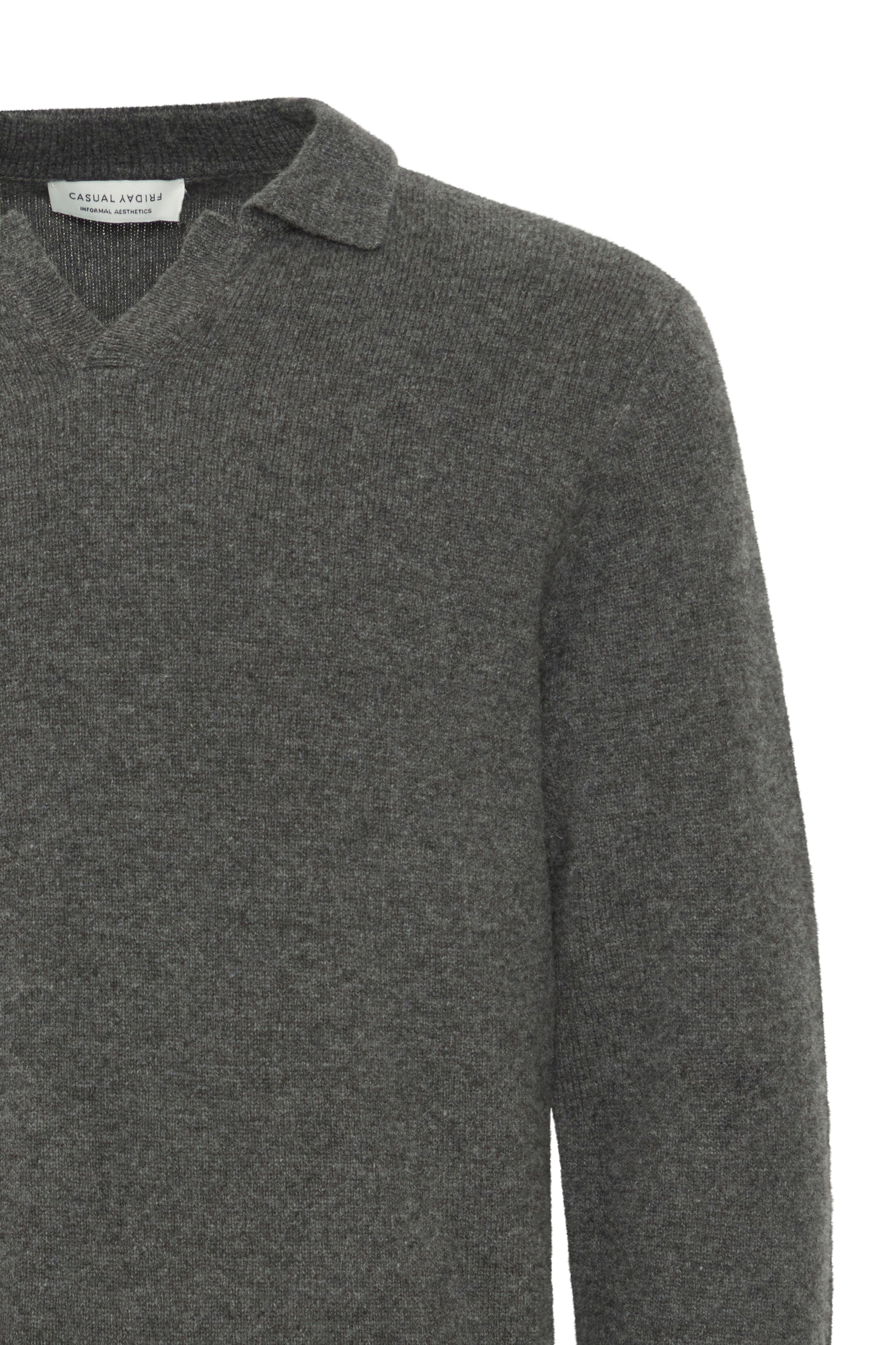 CASUAL FRIDAY KARL LAMBSWOOL PULLOVER - PEWTER MIX