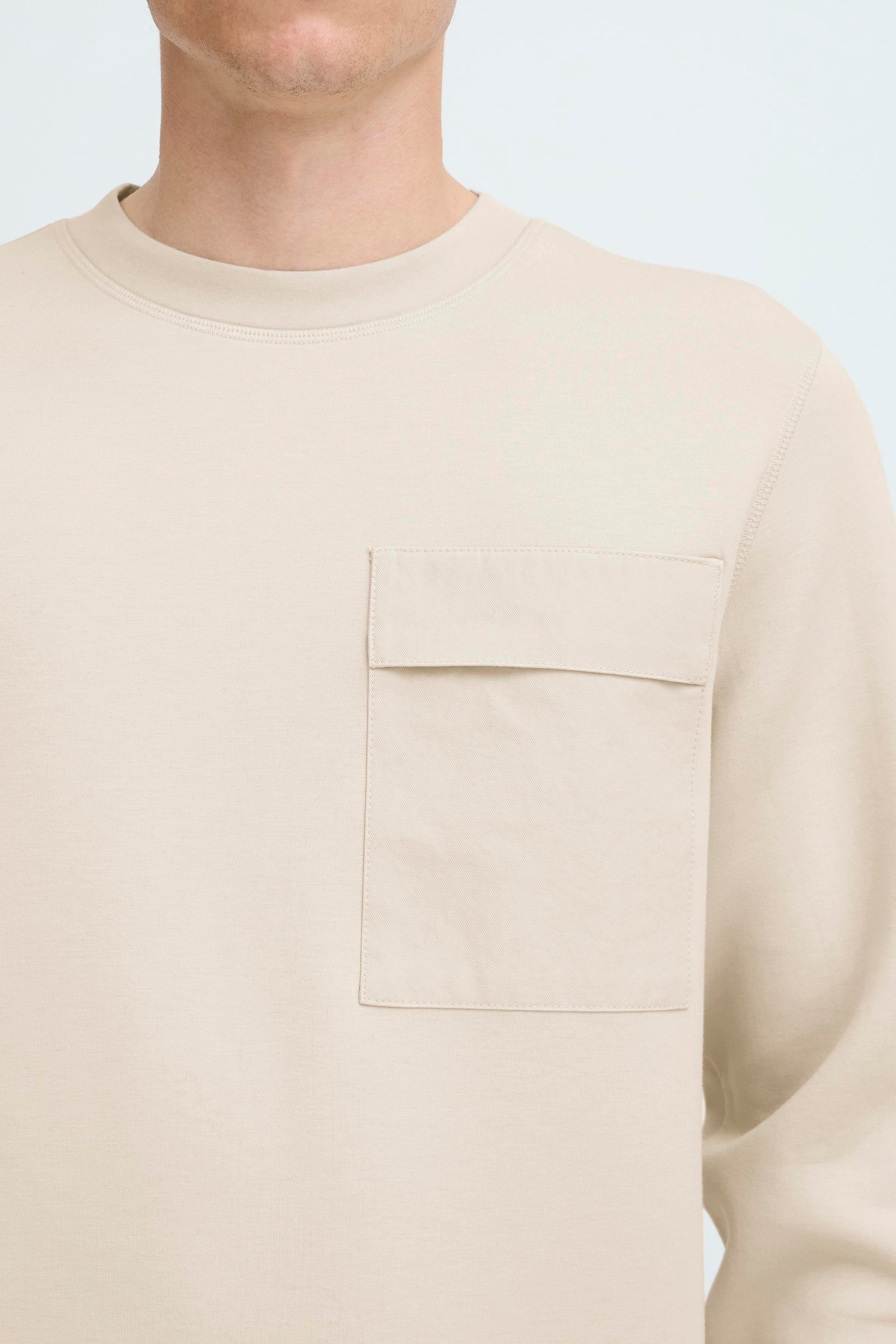 CASUAL FRIDAY VIDAR SOFT PULLOVER - SILVER LINING