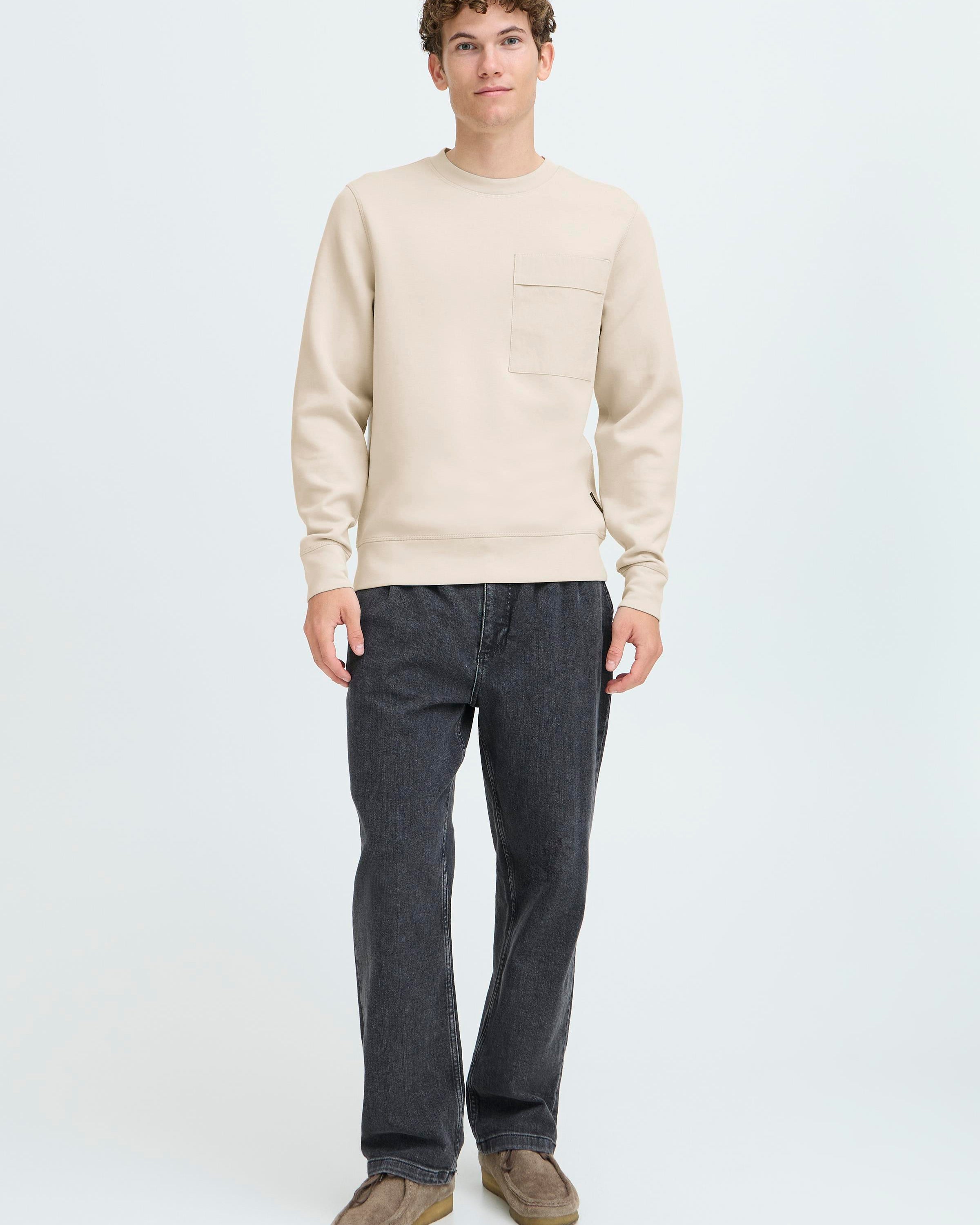 CASUAL FRIDAY VIDAR SOFT PULLOVER - SILVER LINING
