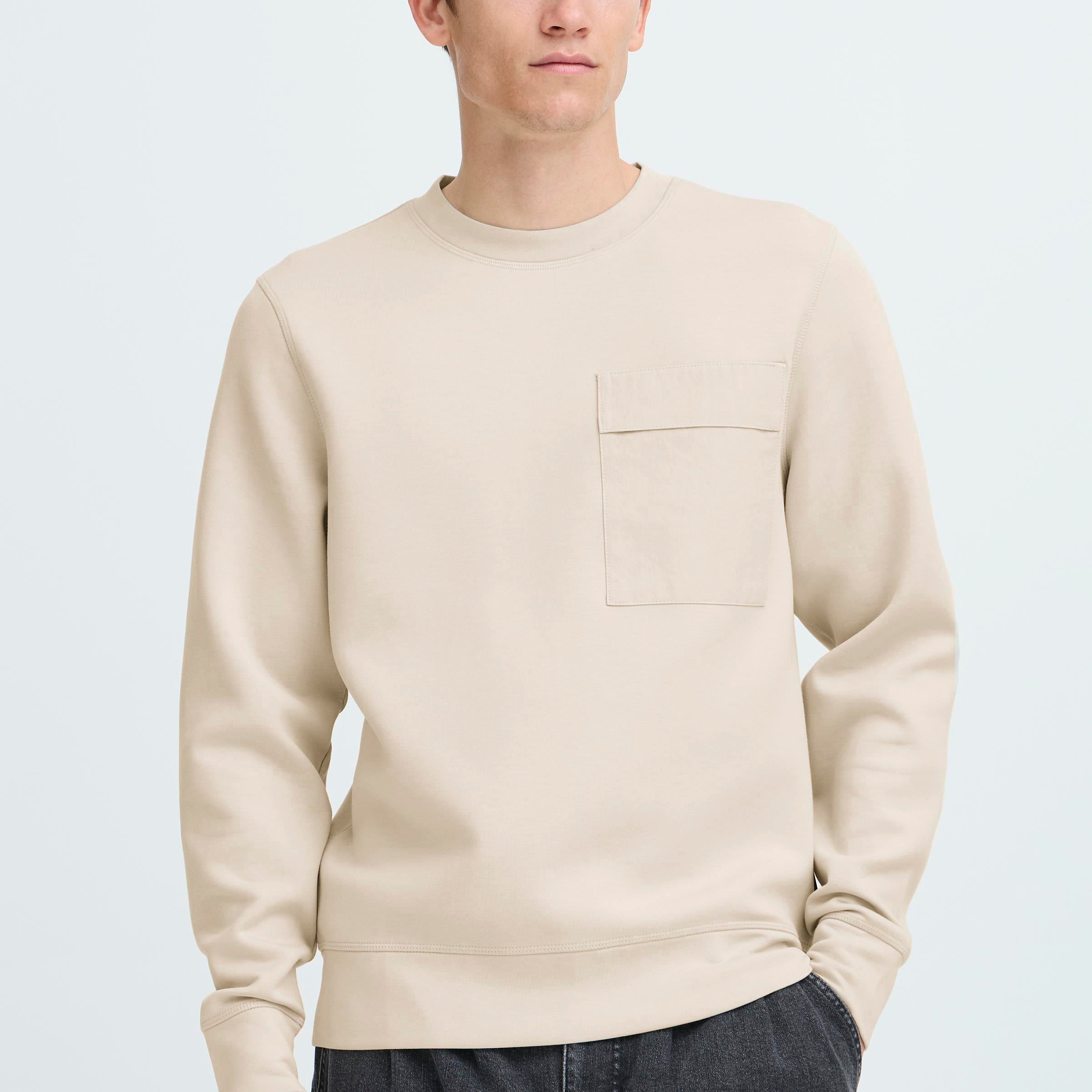 CASUAL FRIDAY VIDAR SOFT PULLOVER - SILVER LINING