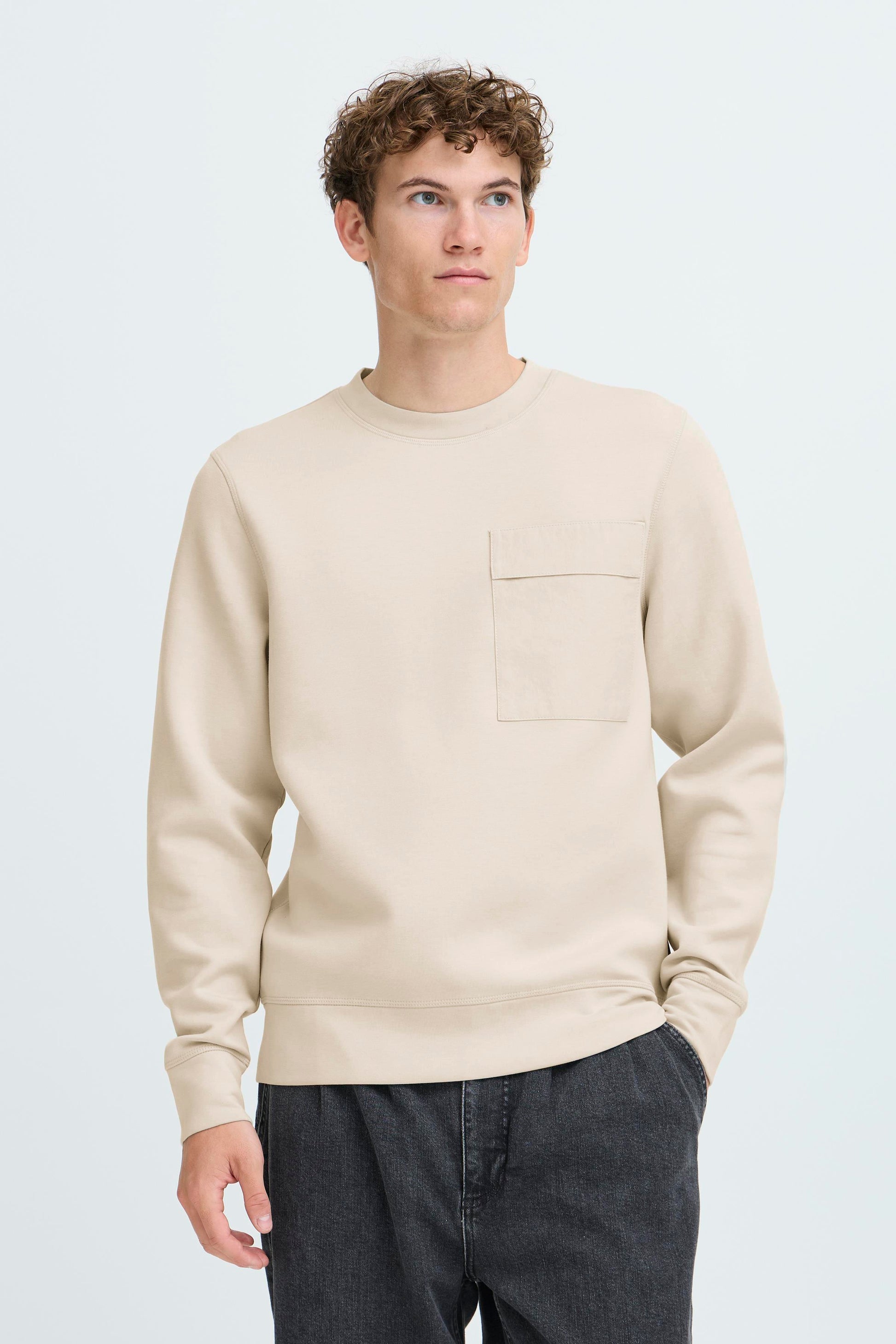 CASUAL FRIDAY VIDAR SOFT PULLOVER - SILVER LINING