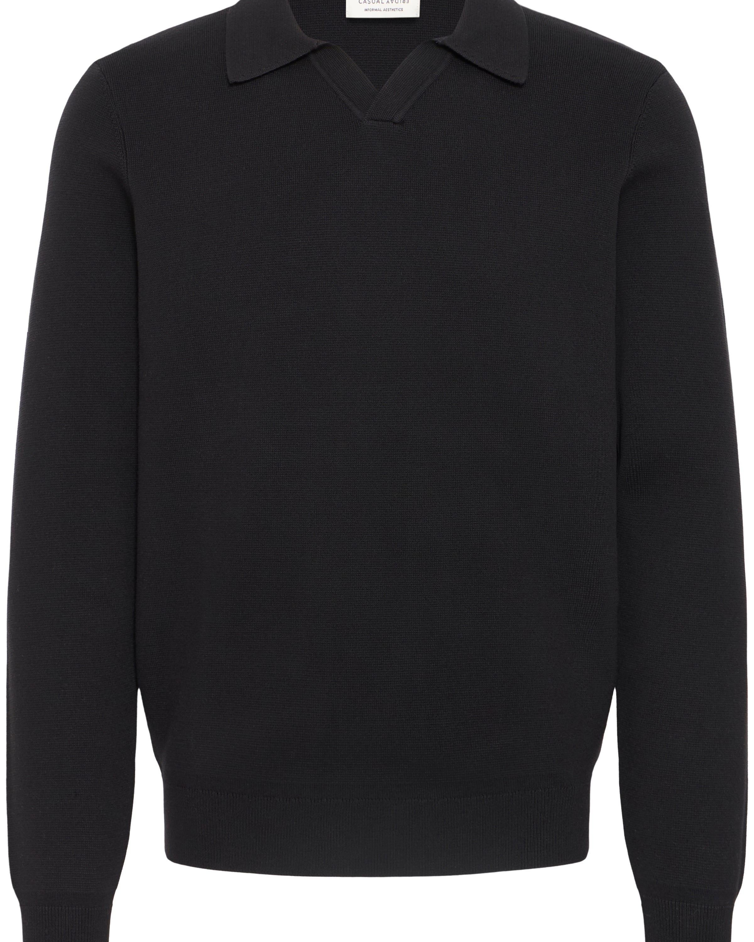 CASUAL FRIDAY DAHL V NECK PULLOVER - BLACK