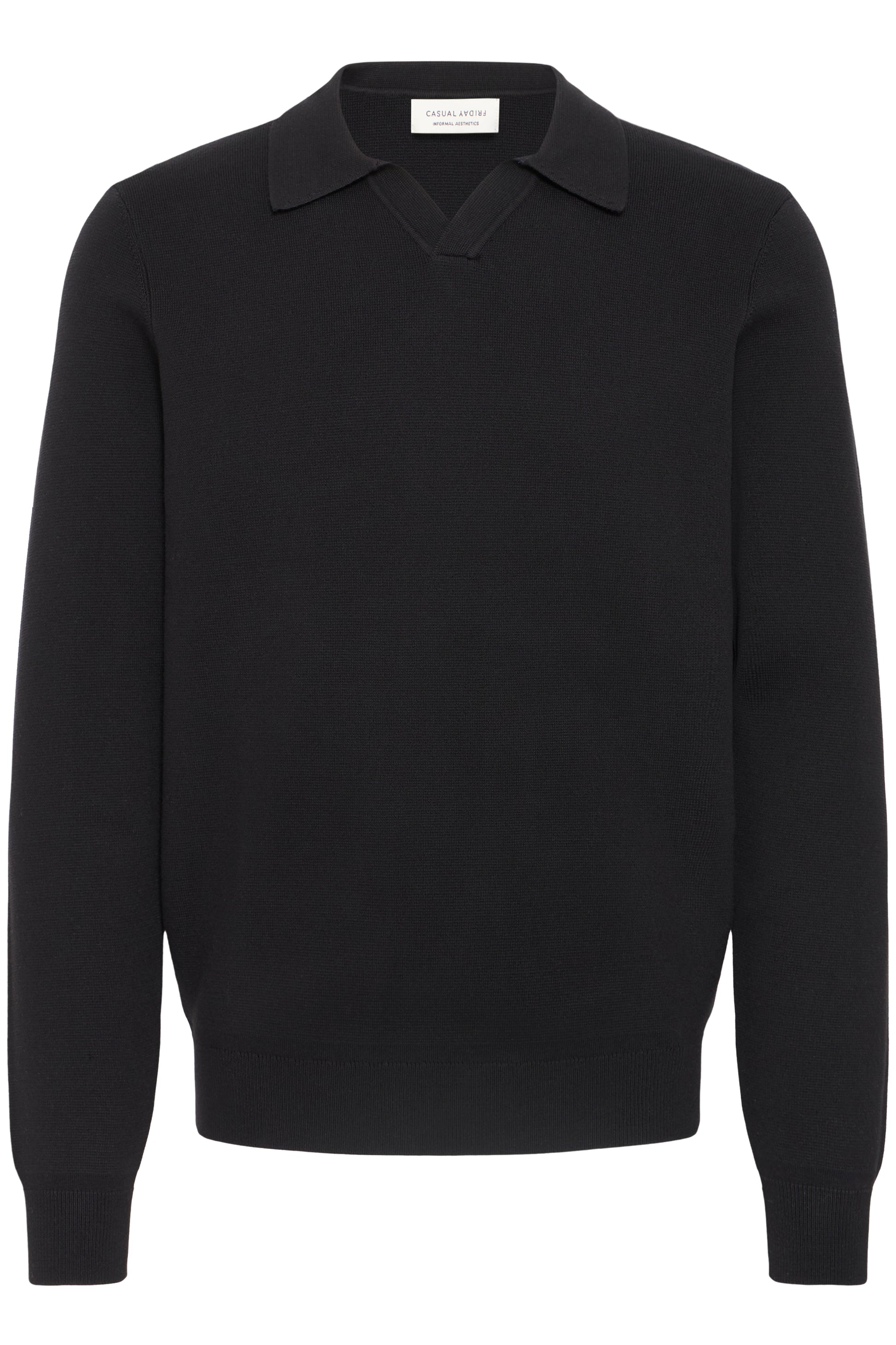 CASUAL FRIDAY DAHL V NECK PULLOVER - BLACK