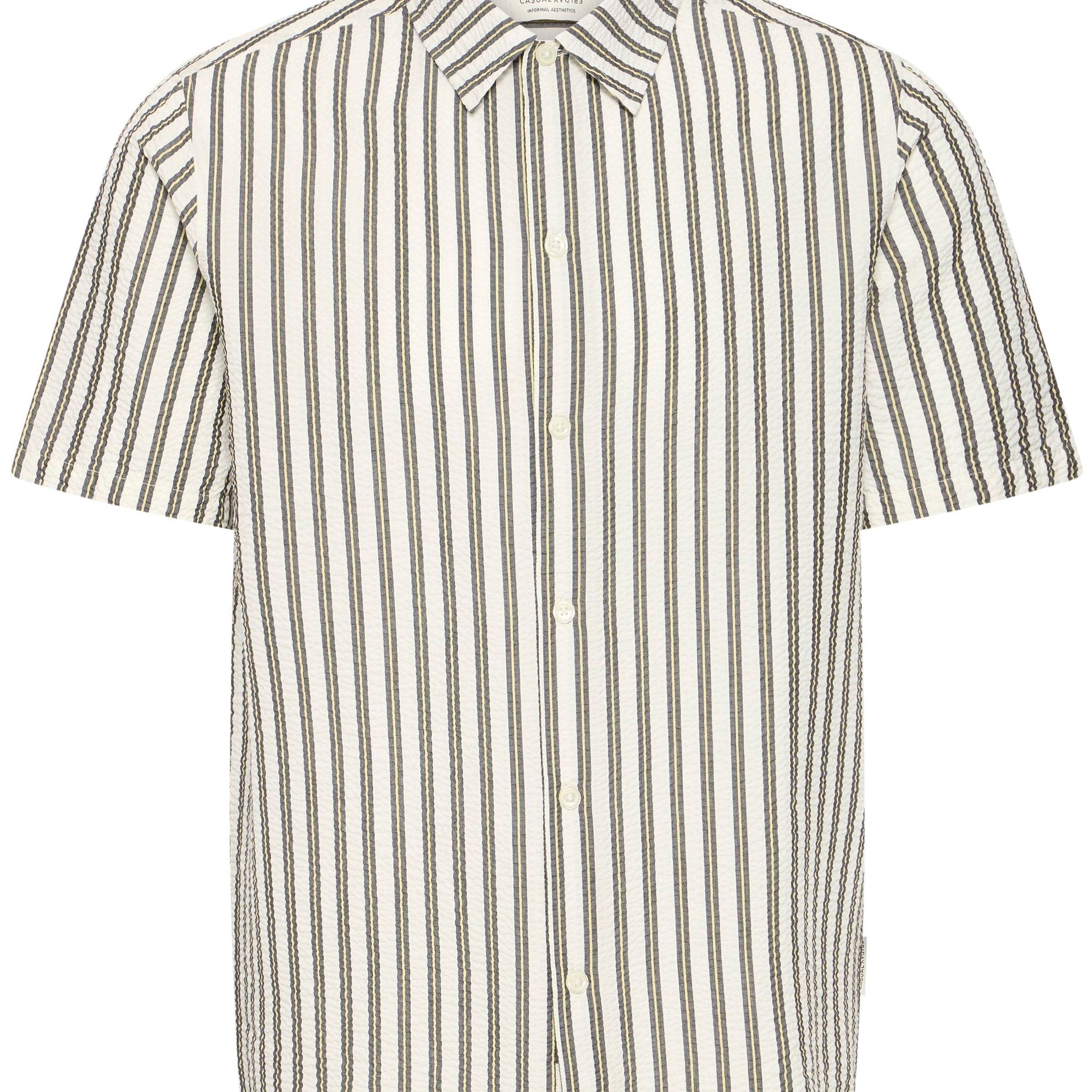 CASUAL FRIDAY HALSTEN STRIPED SHIRT - MARSHMALLOW