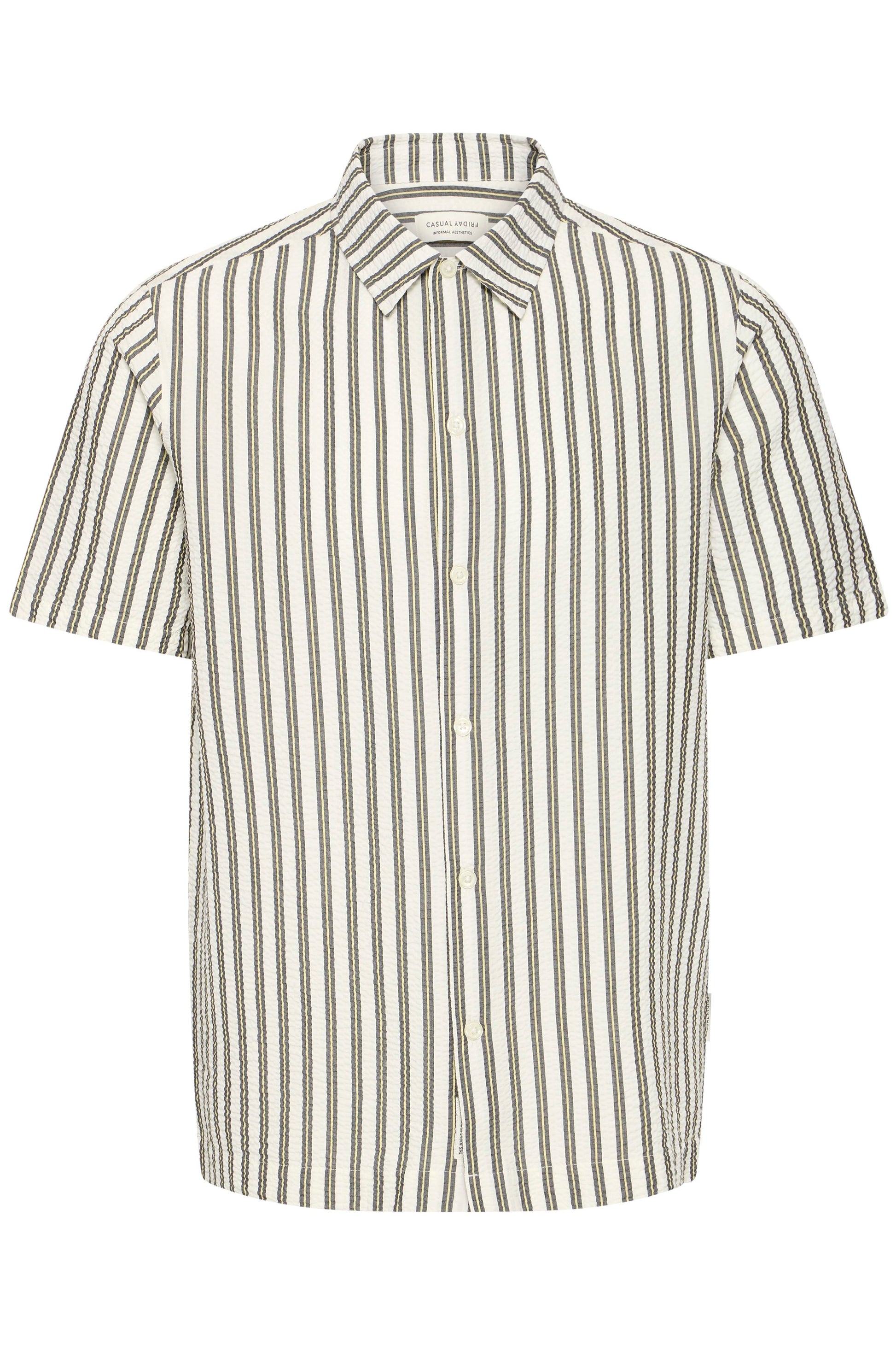 CASUAL FRIDAY HALSTEN STRIPED SHIRT - MARSHMALLOW
