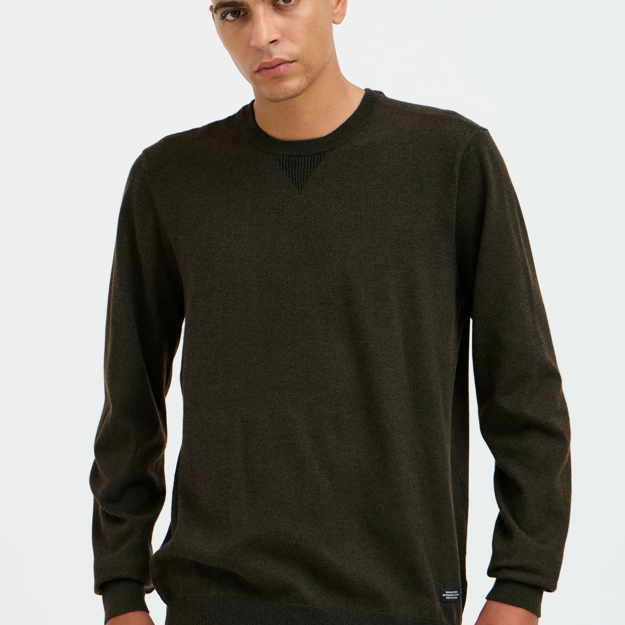 BLEND BRUTON CREW NECK KNIT - FOREST NIGHT