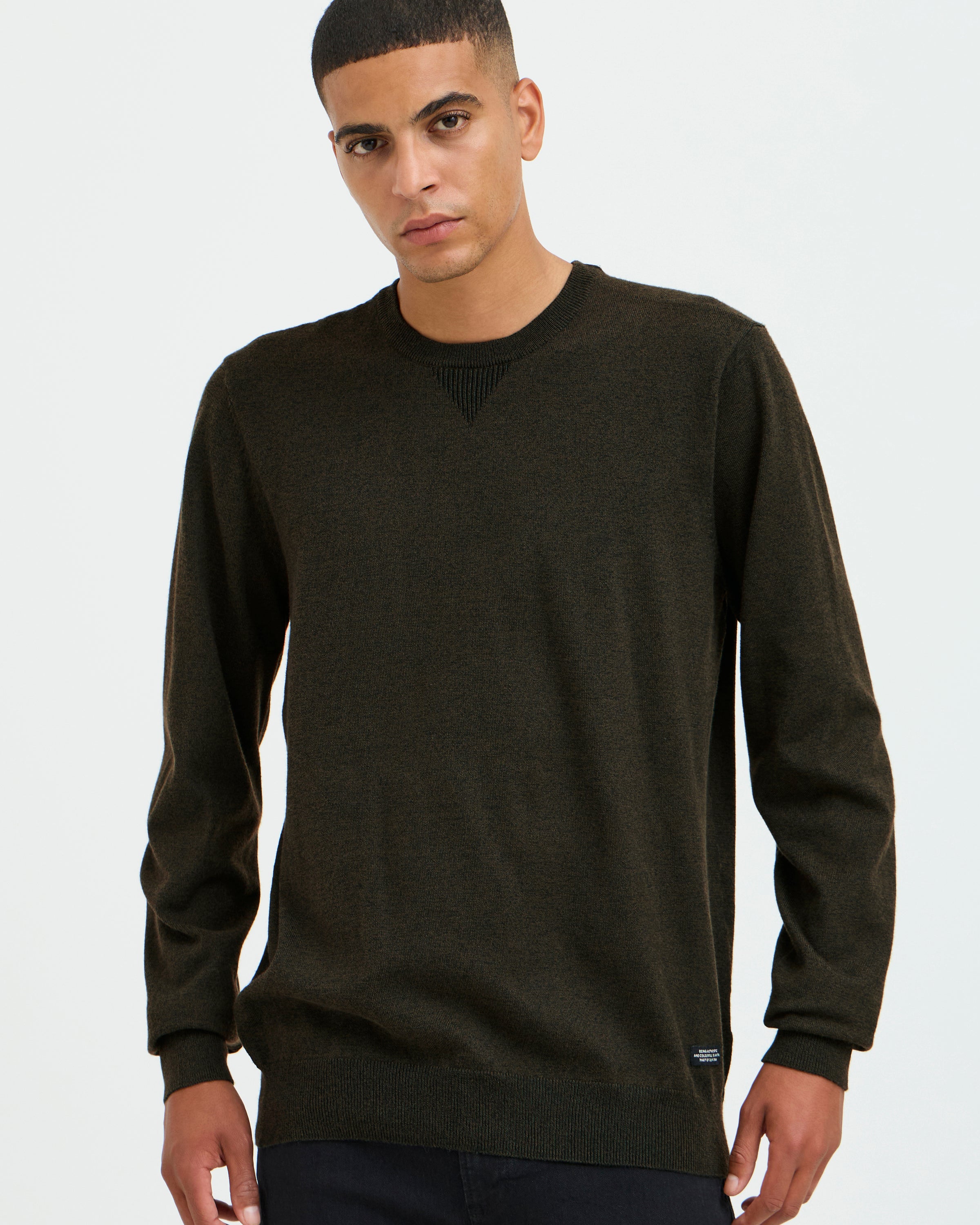BLEND BRUTON CREW NECK KNIT - FOREST NIGHT
