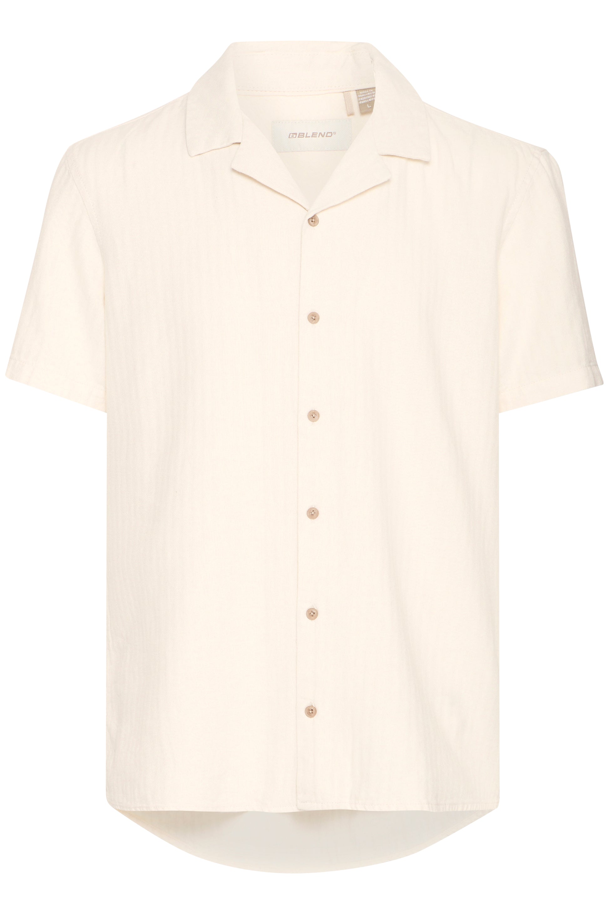 BLEND AKIRA SS LINEN BUTTON SHIRT - BLEACHED SAND