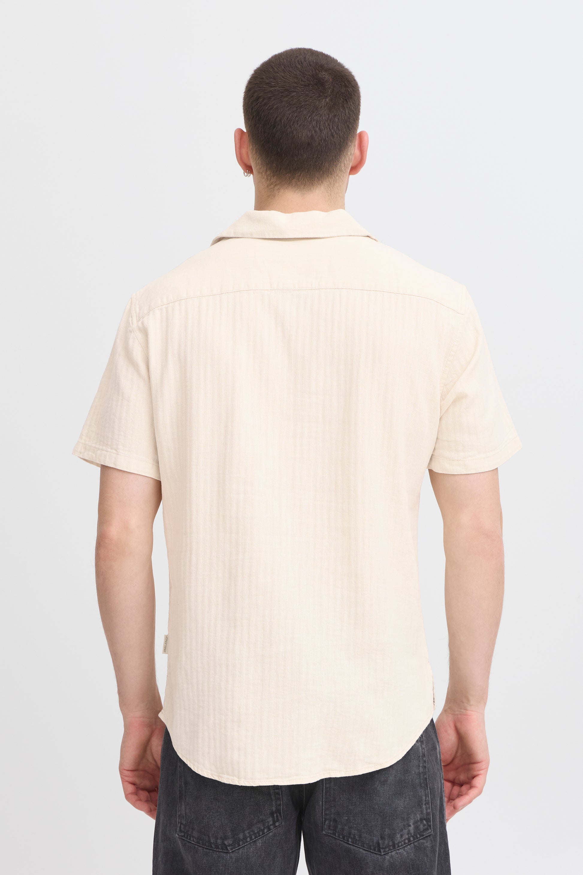 BLEND AKIRA SS LINEN BUTTON SHIRT - BLEACHED SAND