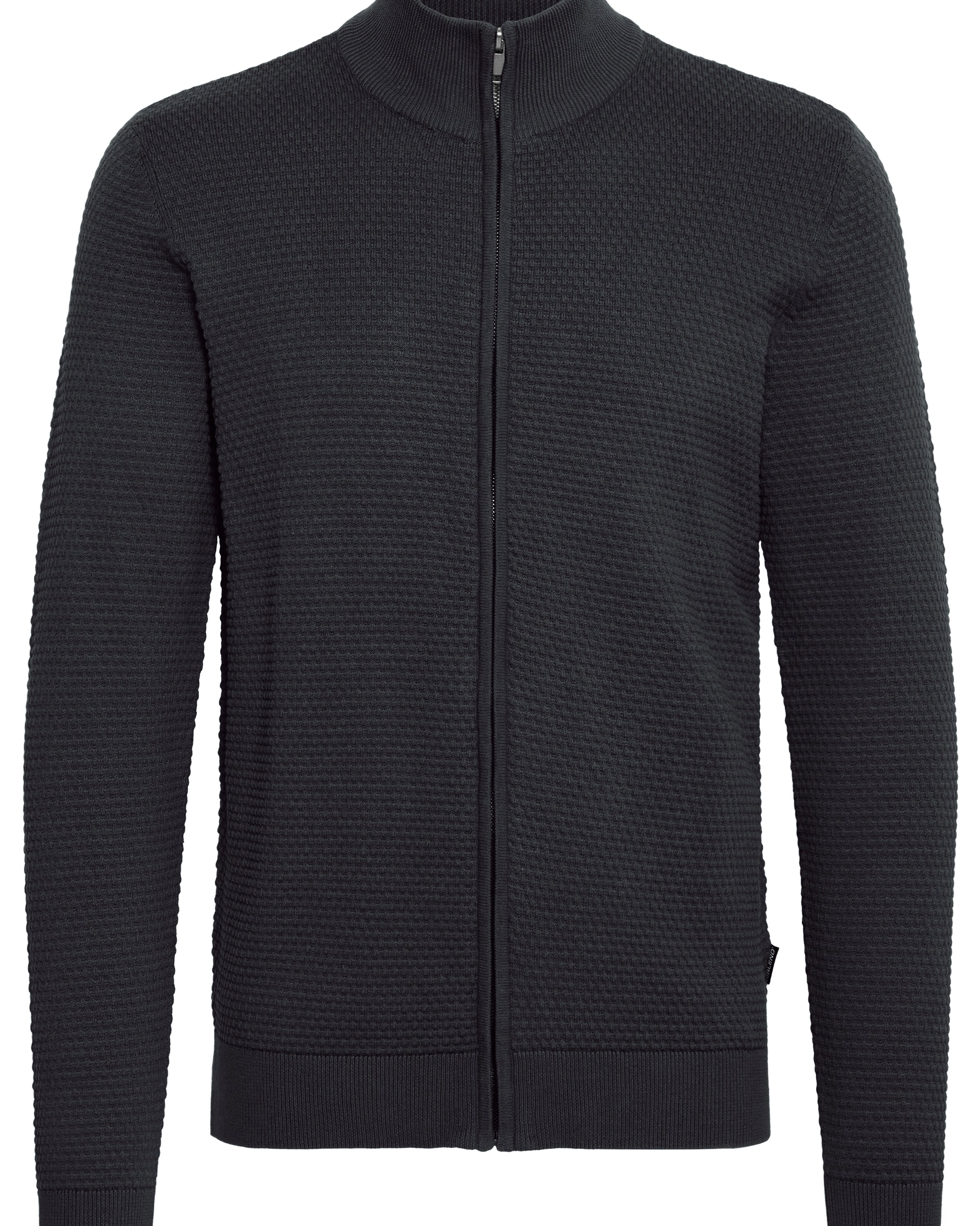 BLEND REDHILL KNIT FULL ZIP SWEATER - BLACK