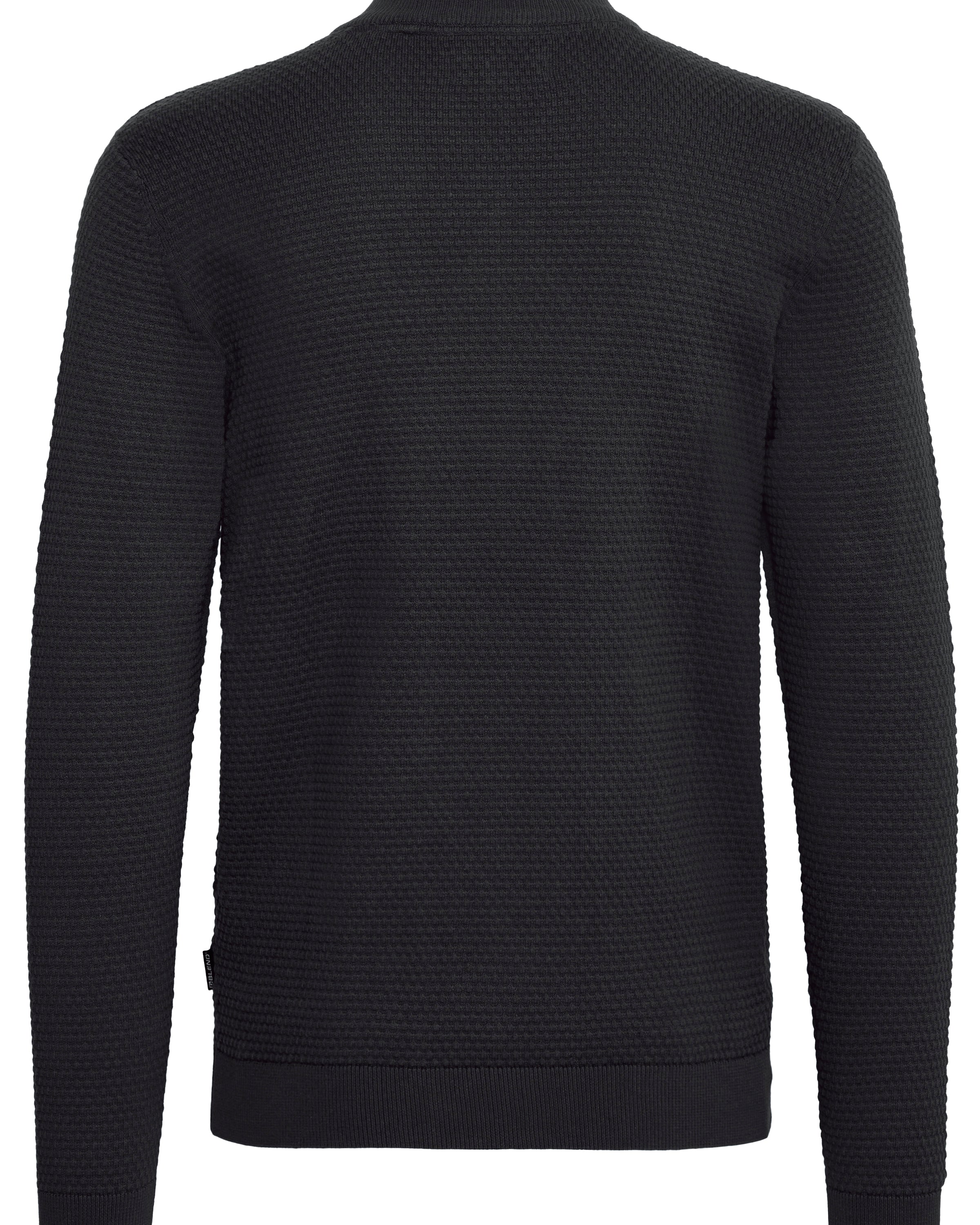BLEND REDHILL KNIT FULL ZIP SWEATER - BLACK