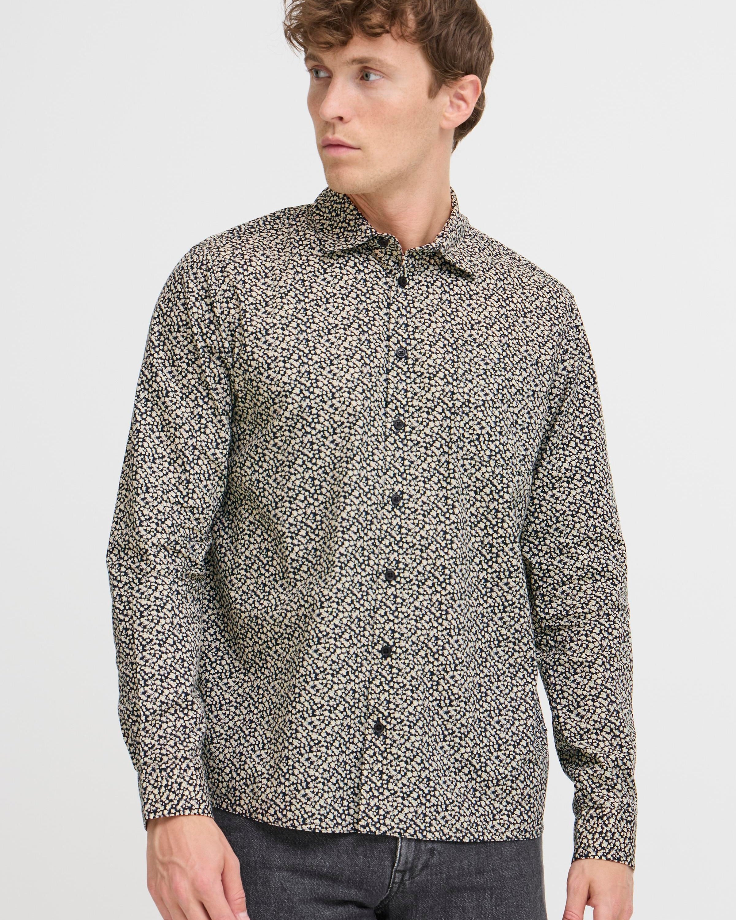 BLEND AVID PRINTED DRESS SHIRT - BLACK BEAUTY