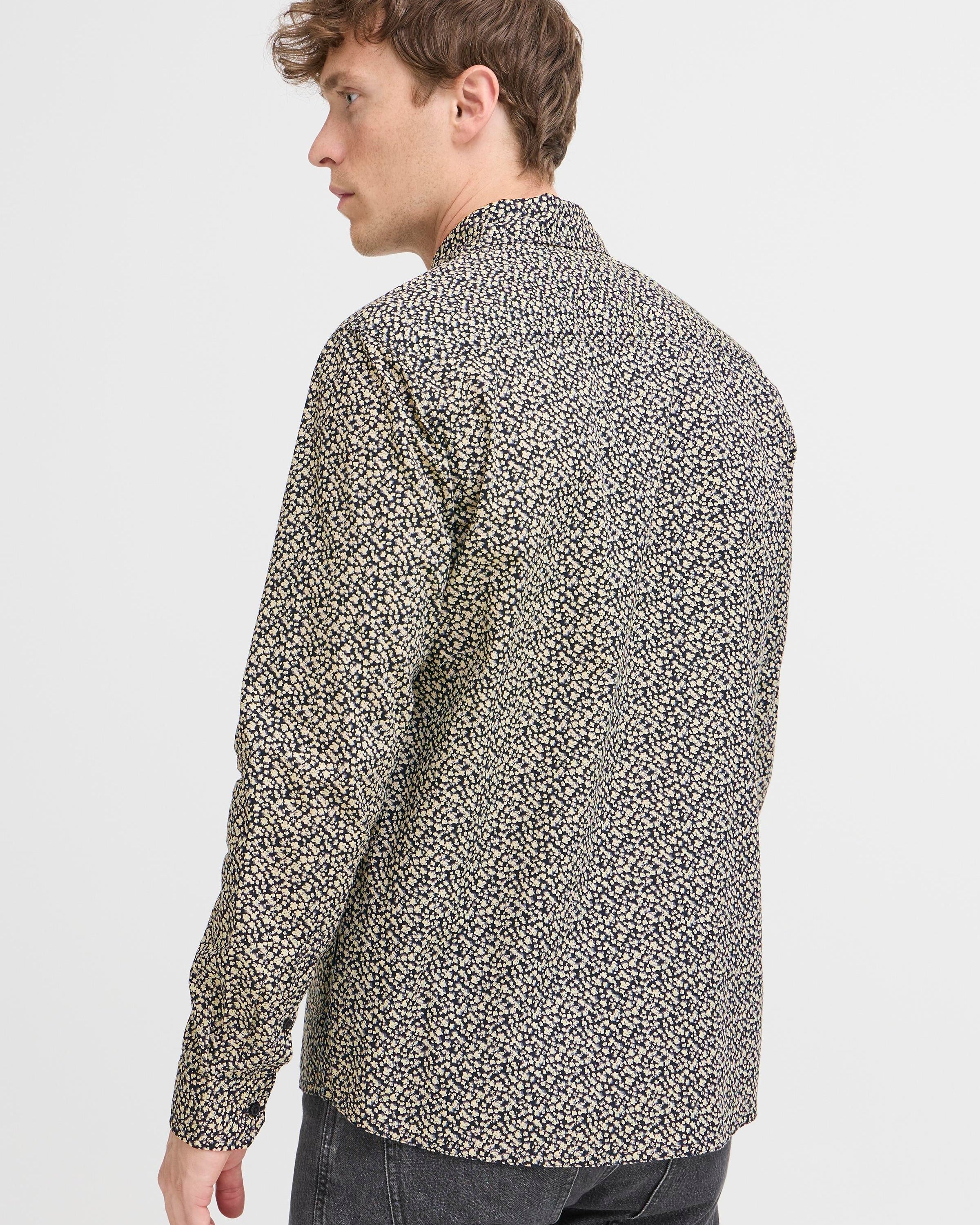 BLEND AVID PRINTED DRESS SHIRT - BLACK BEAUTY