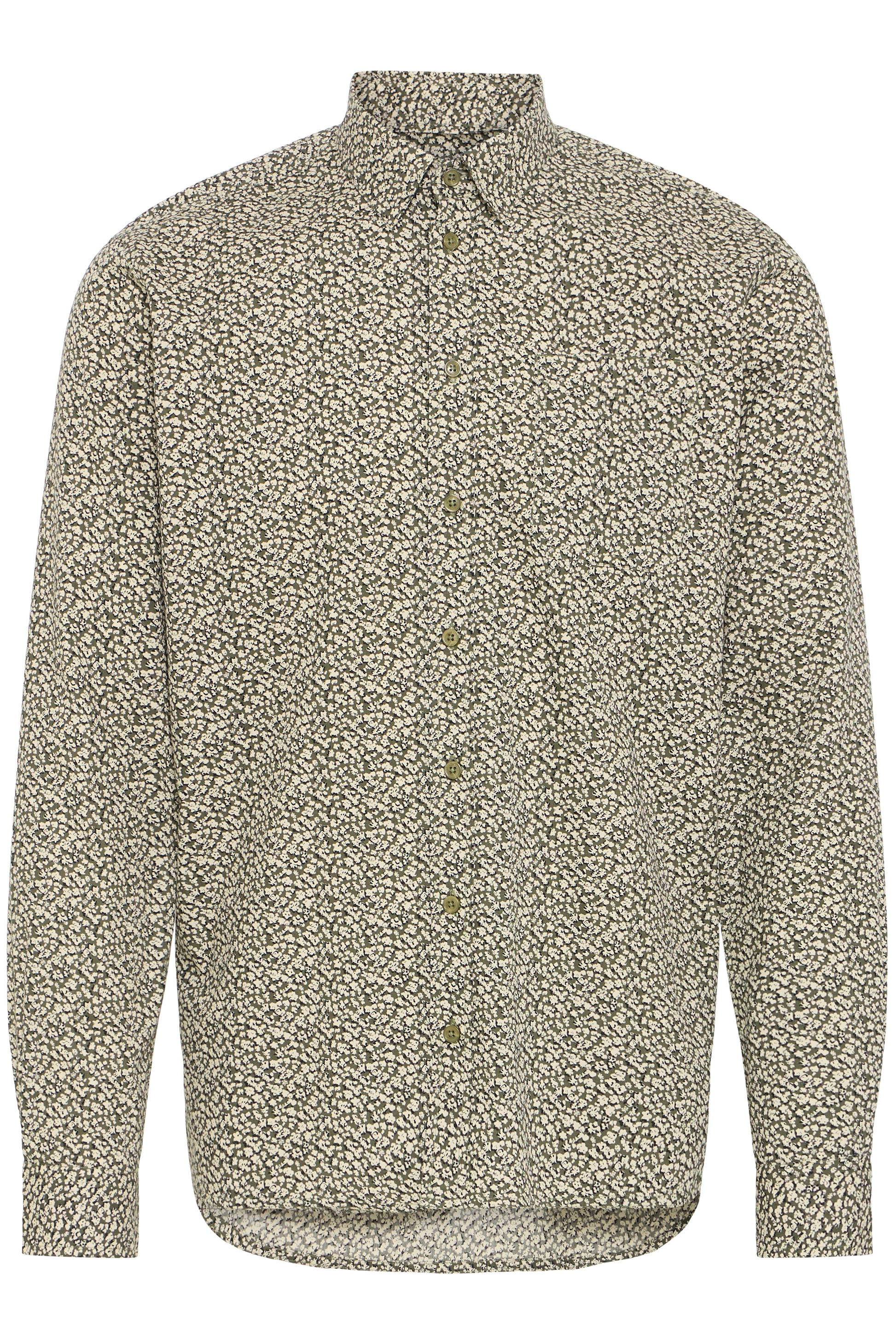BLEND AVID PRINTED DRESS SHIRT - OLIVE NIGHT