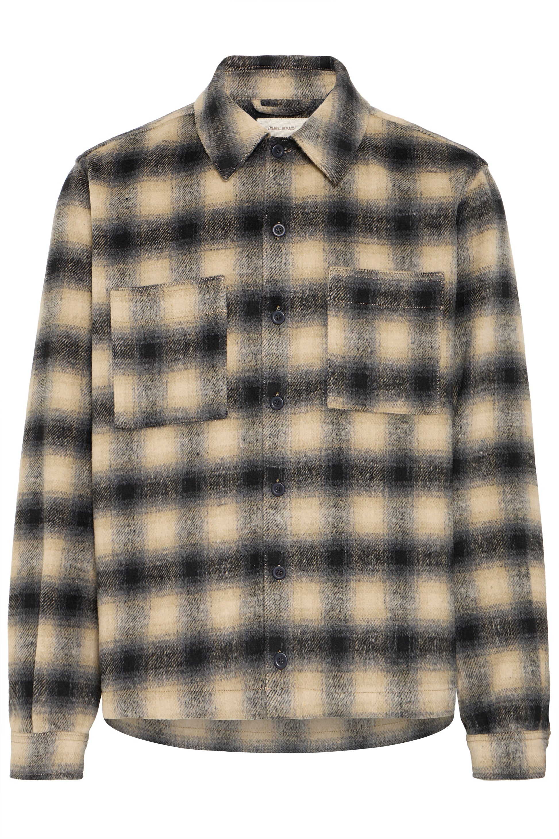 BLEND FAUST CHECK OVERSHIRT - BLACK