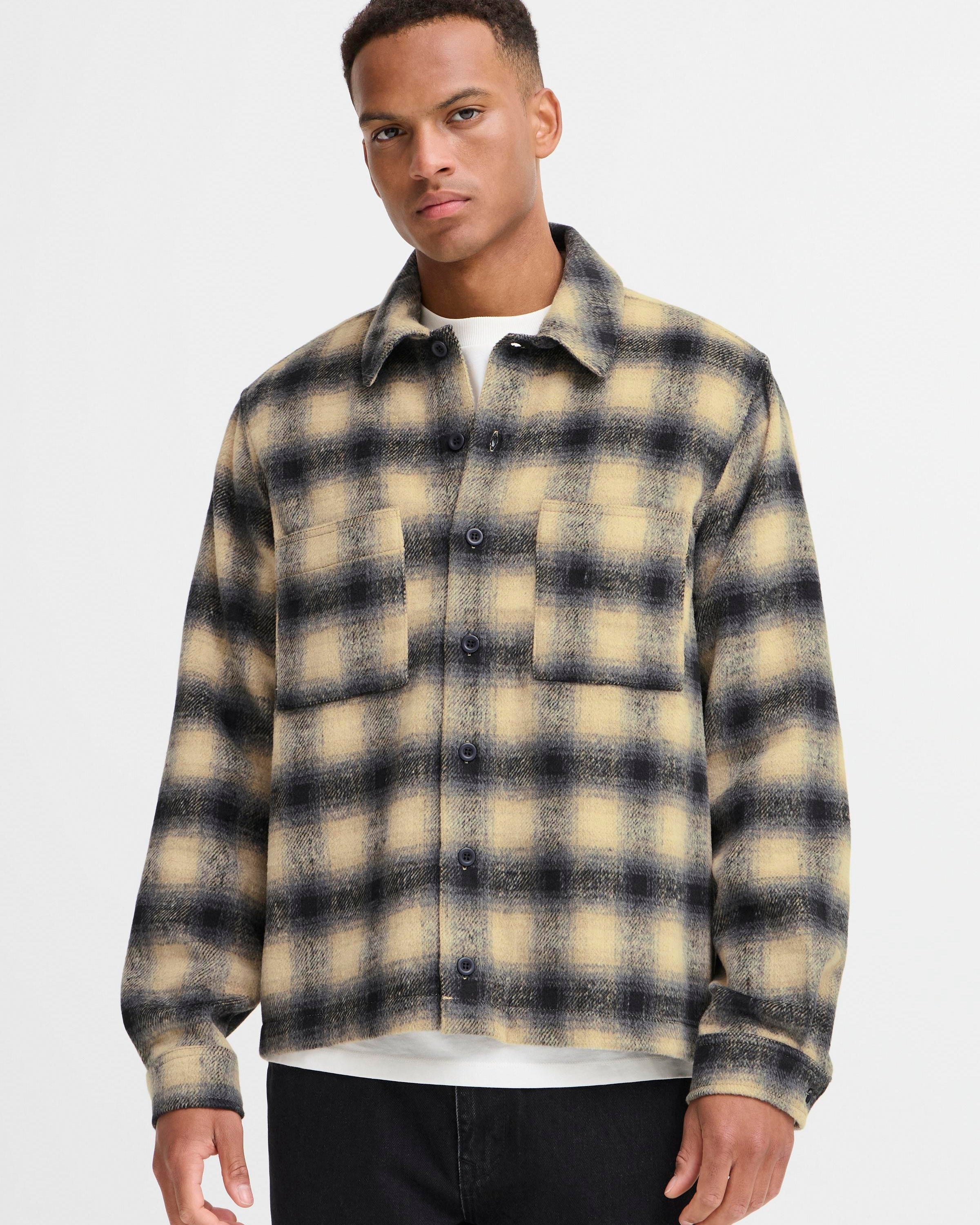 BLEND FAUST CHECK OVERSHIRT - BLACK