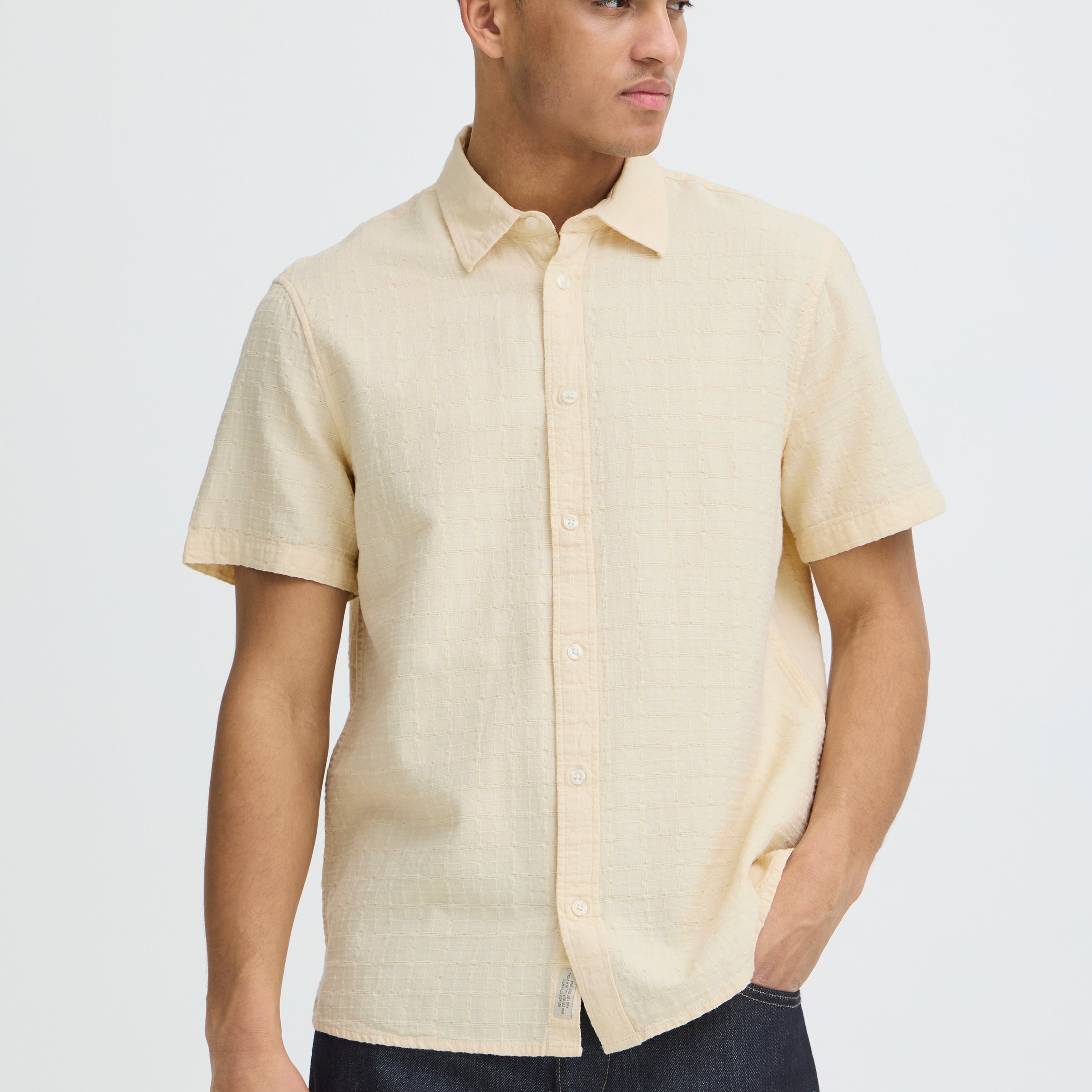 BLEND AUREL BUTTON DOWN SHIRT - BLEACHED SAND