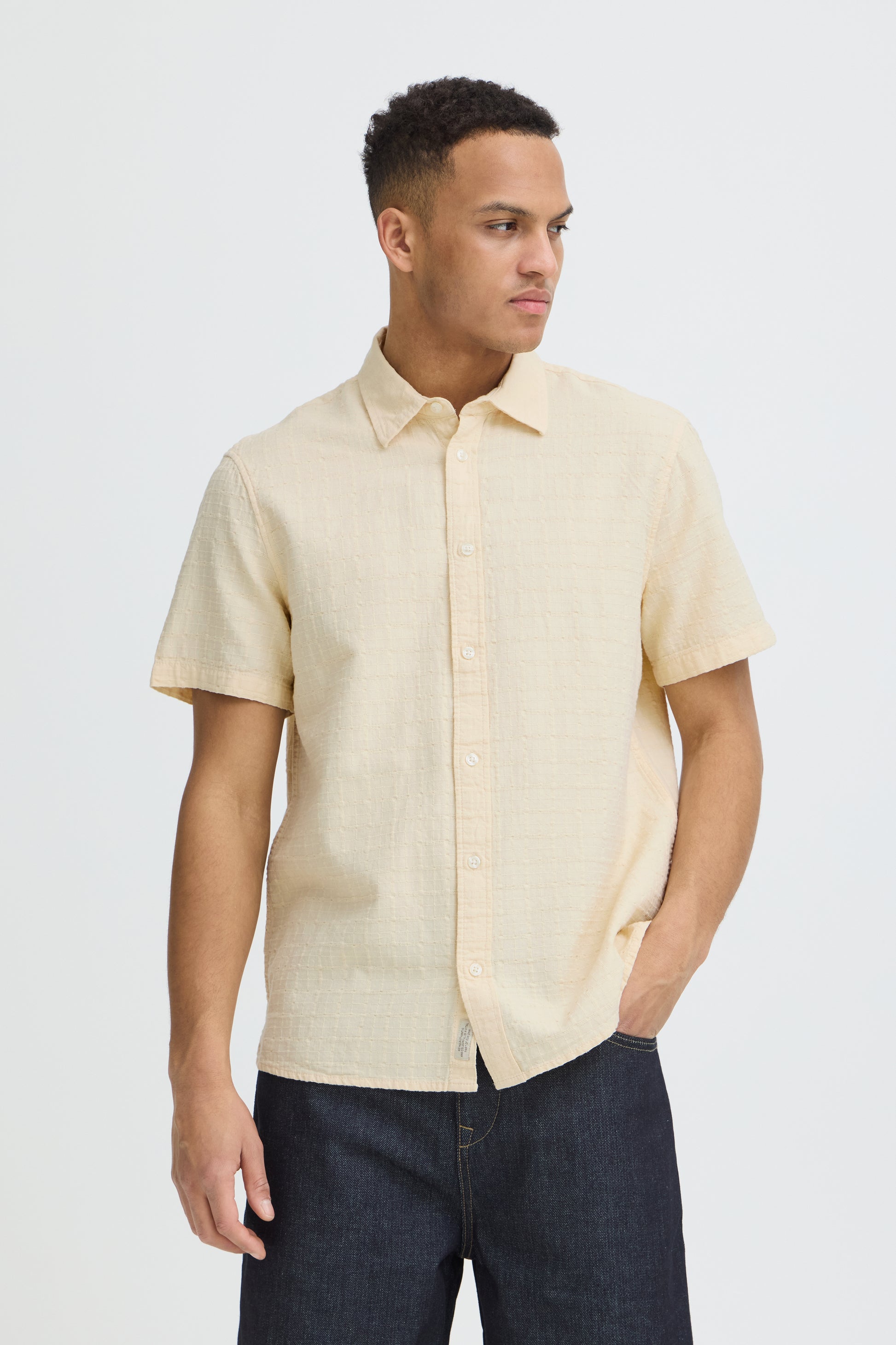 BLEND AUREL BUTTON DOWN SHIRT - BLEACHED SAND