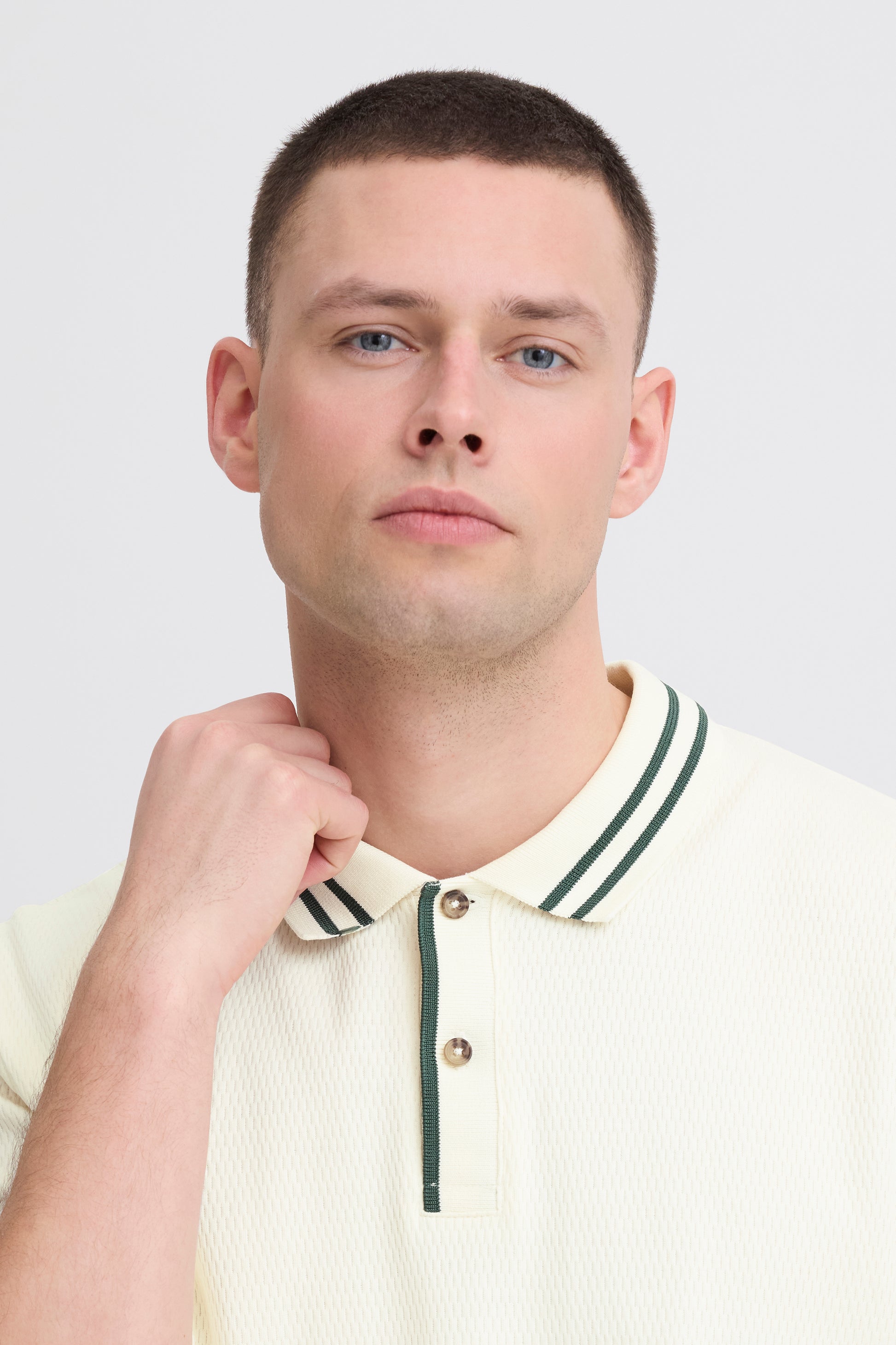 BLEND FABLE SS POLO SHIRT - VANILLA ICE
