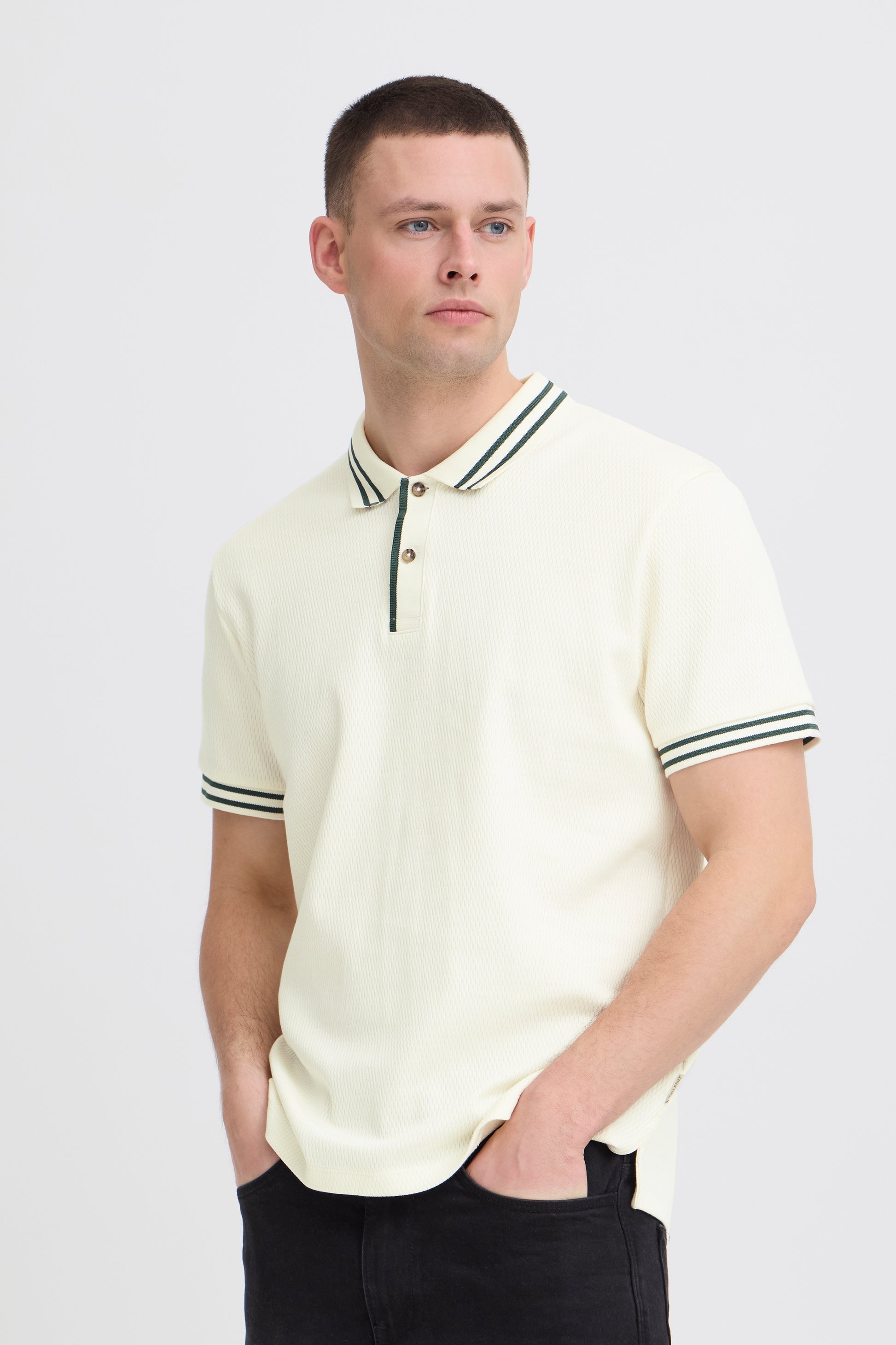 BLEND FABLE SS POLO SHIRT - VANILLA ICE