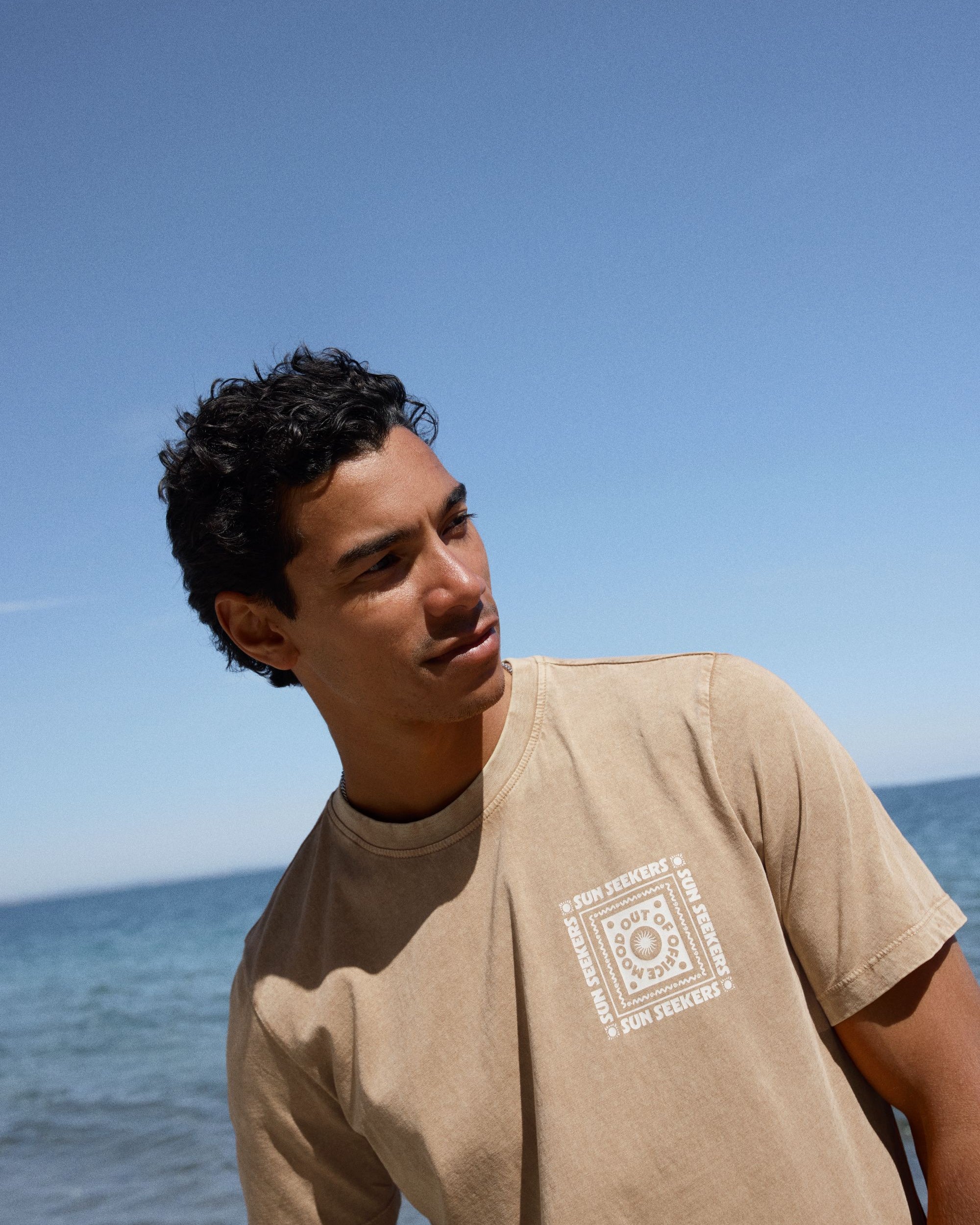 BLEND KAYDEN GRAPHIC TEE - BLEACHED SAND
