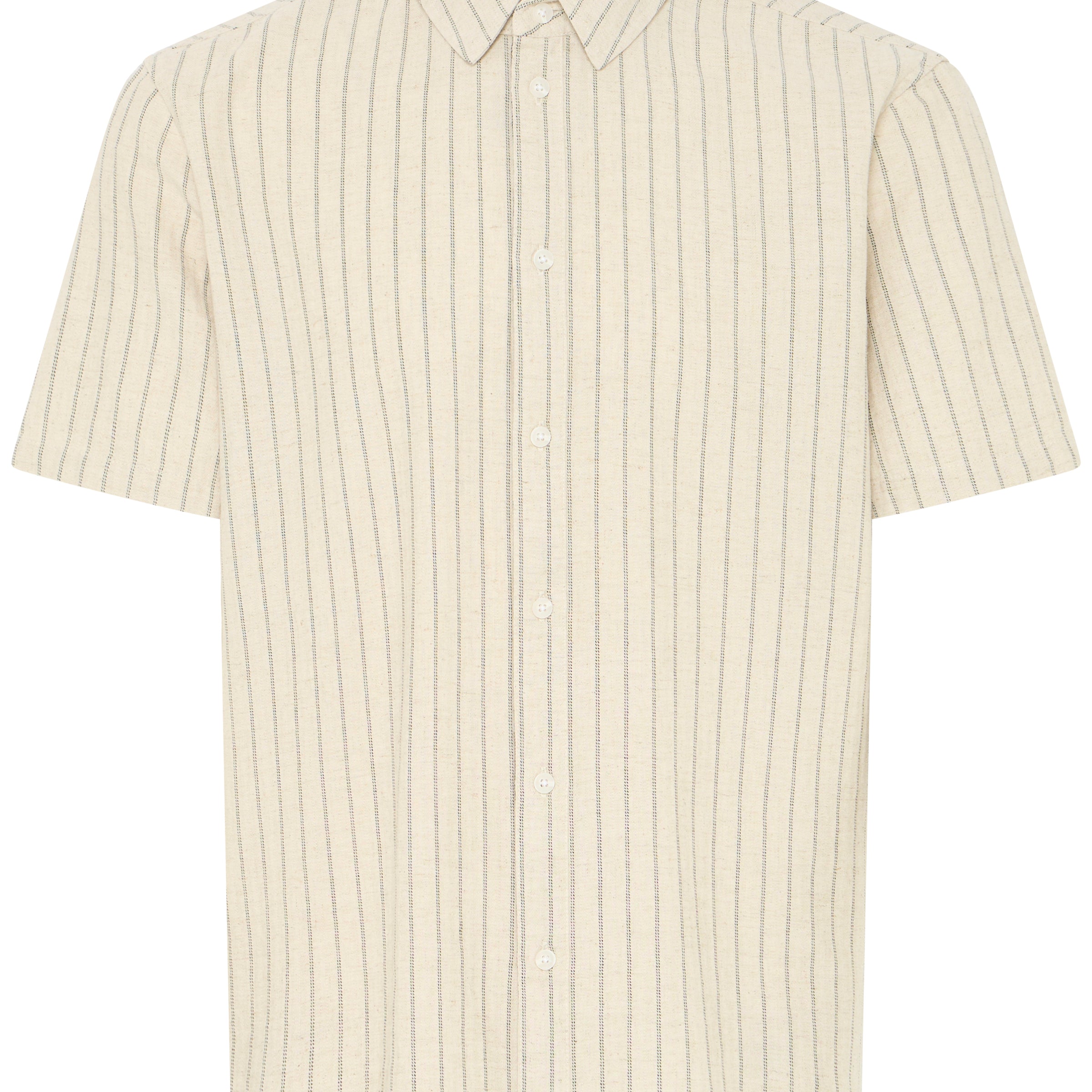 BLEND AKI LINEN BUTTON DOWN SHIRT - VANILLA ICE