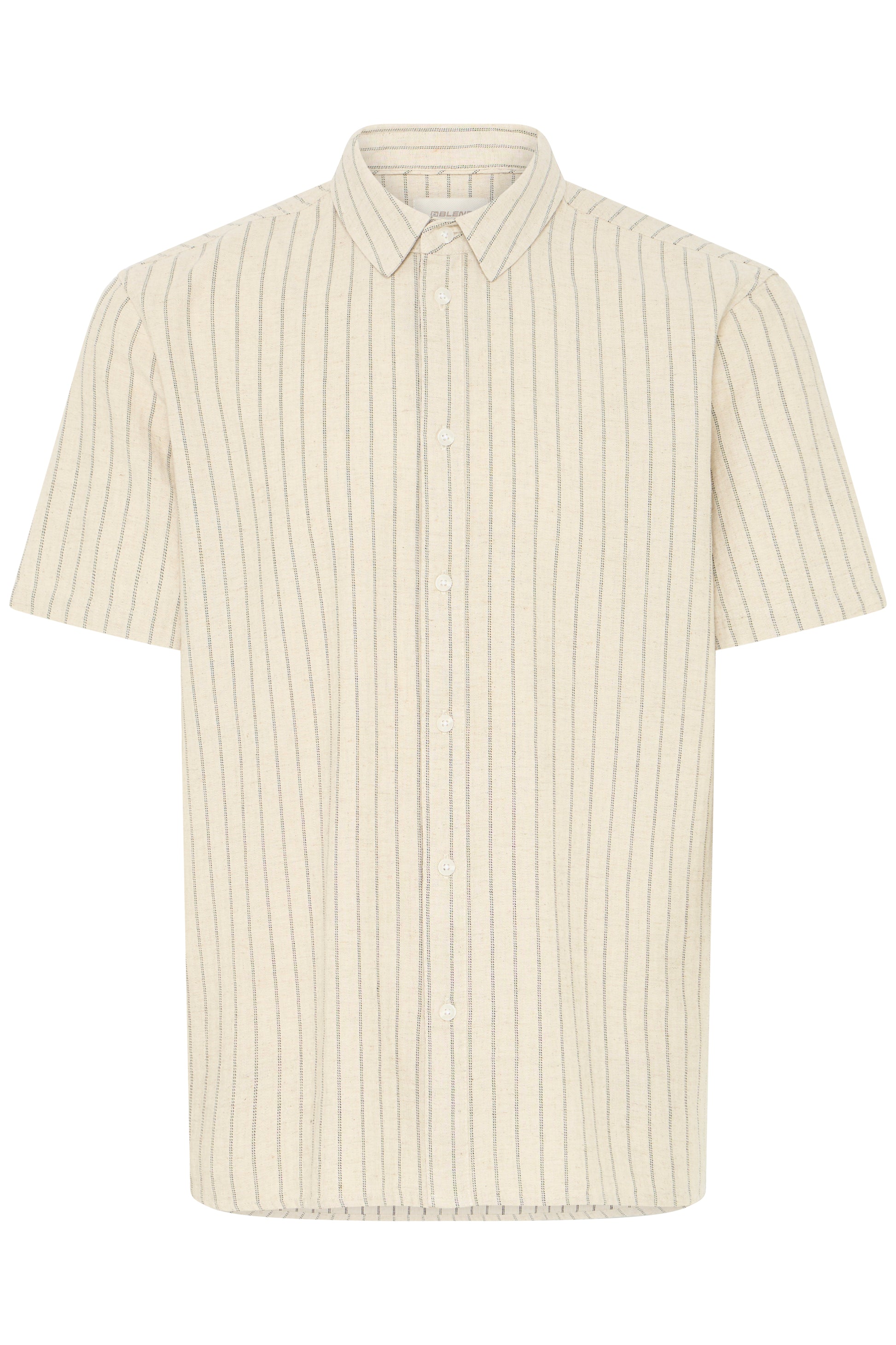 BLEND AKI LINEN BUTTON DOWN SHIRT - VANILLA ICE