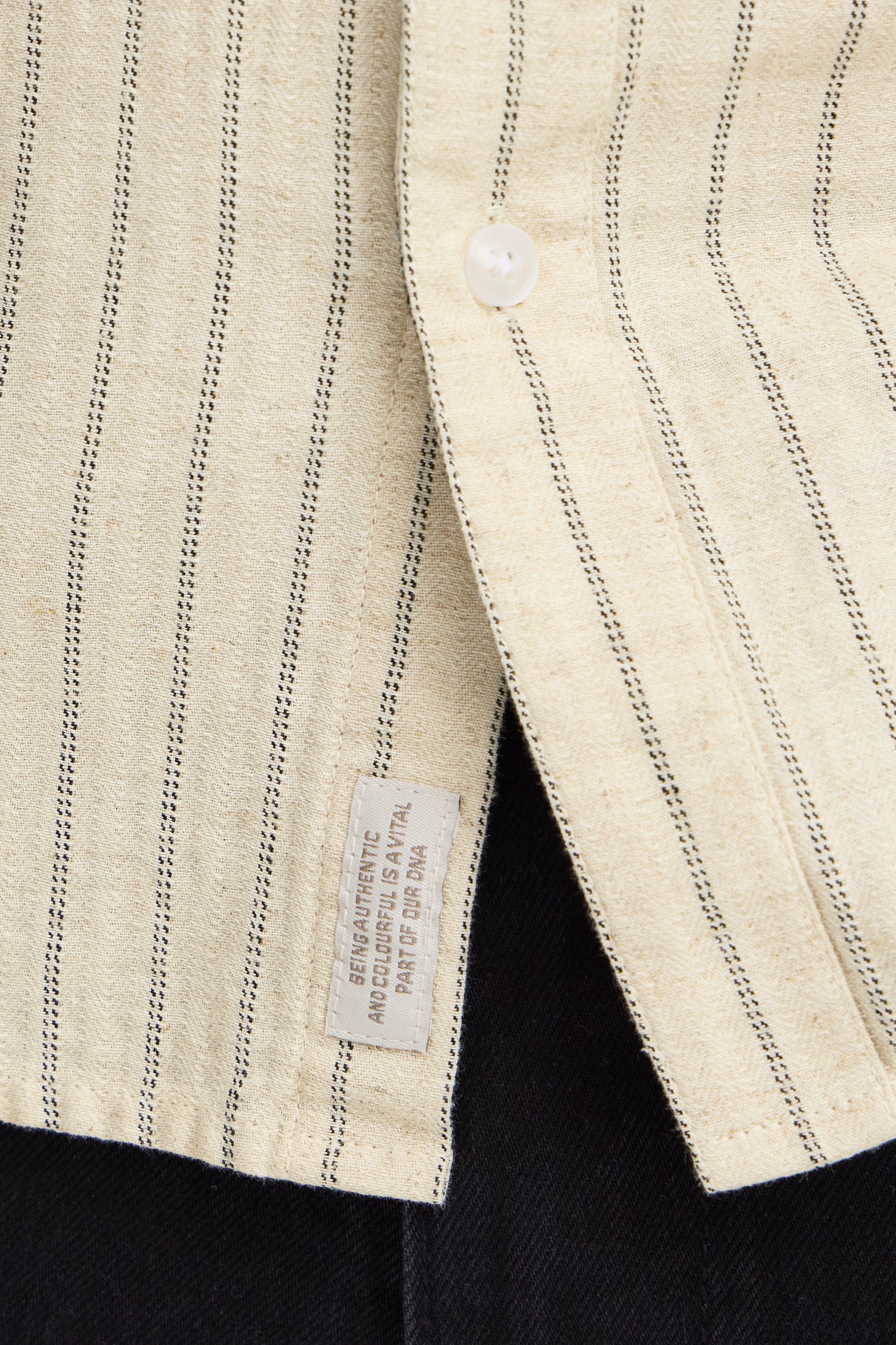 BLEND AKI LINEN BUTTON DOWN SHIRT - VANILLA ICE