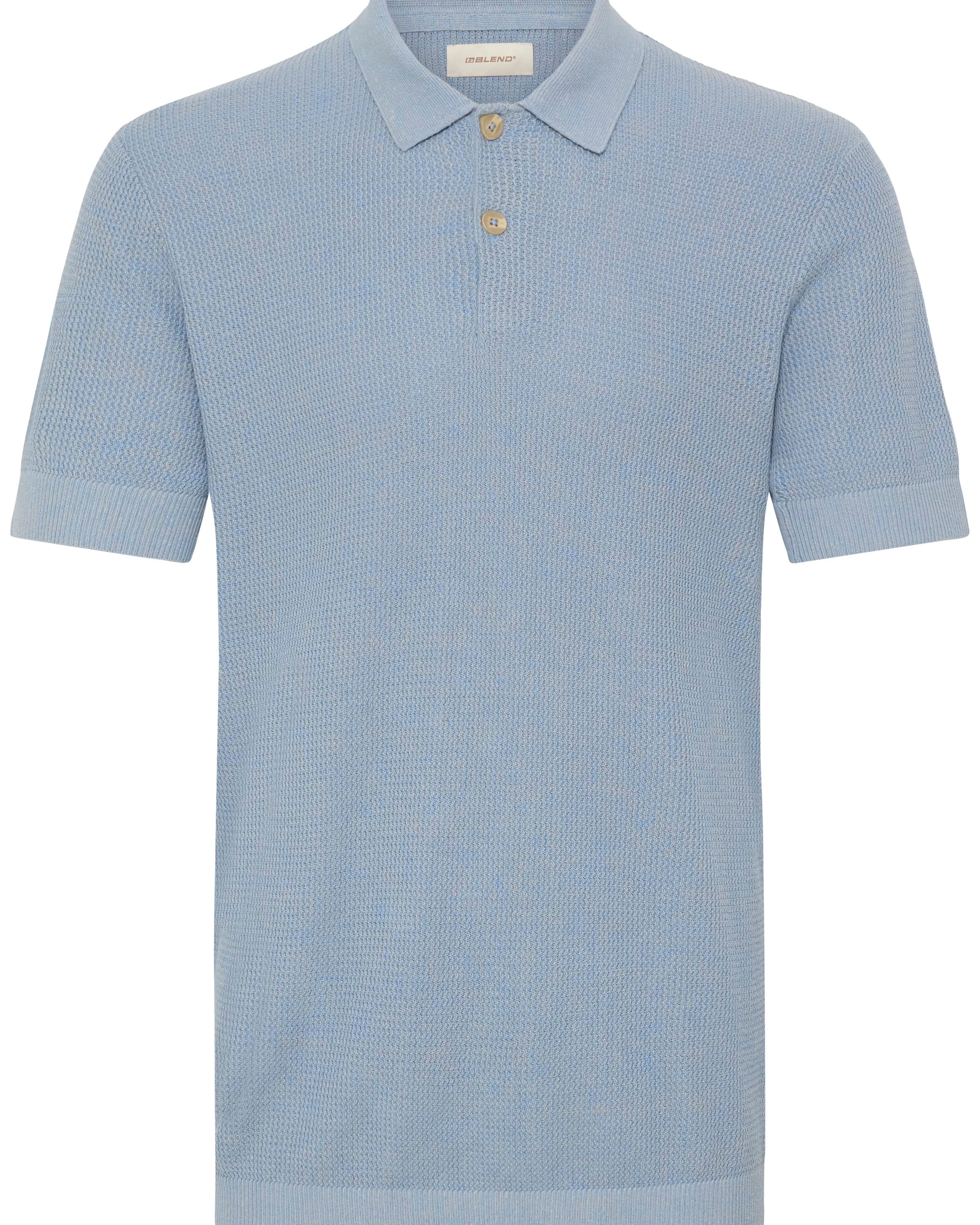 BLEND DITMER WAFFLE POLO - LICHEN BLUE