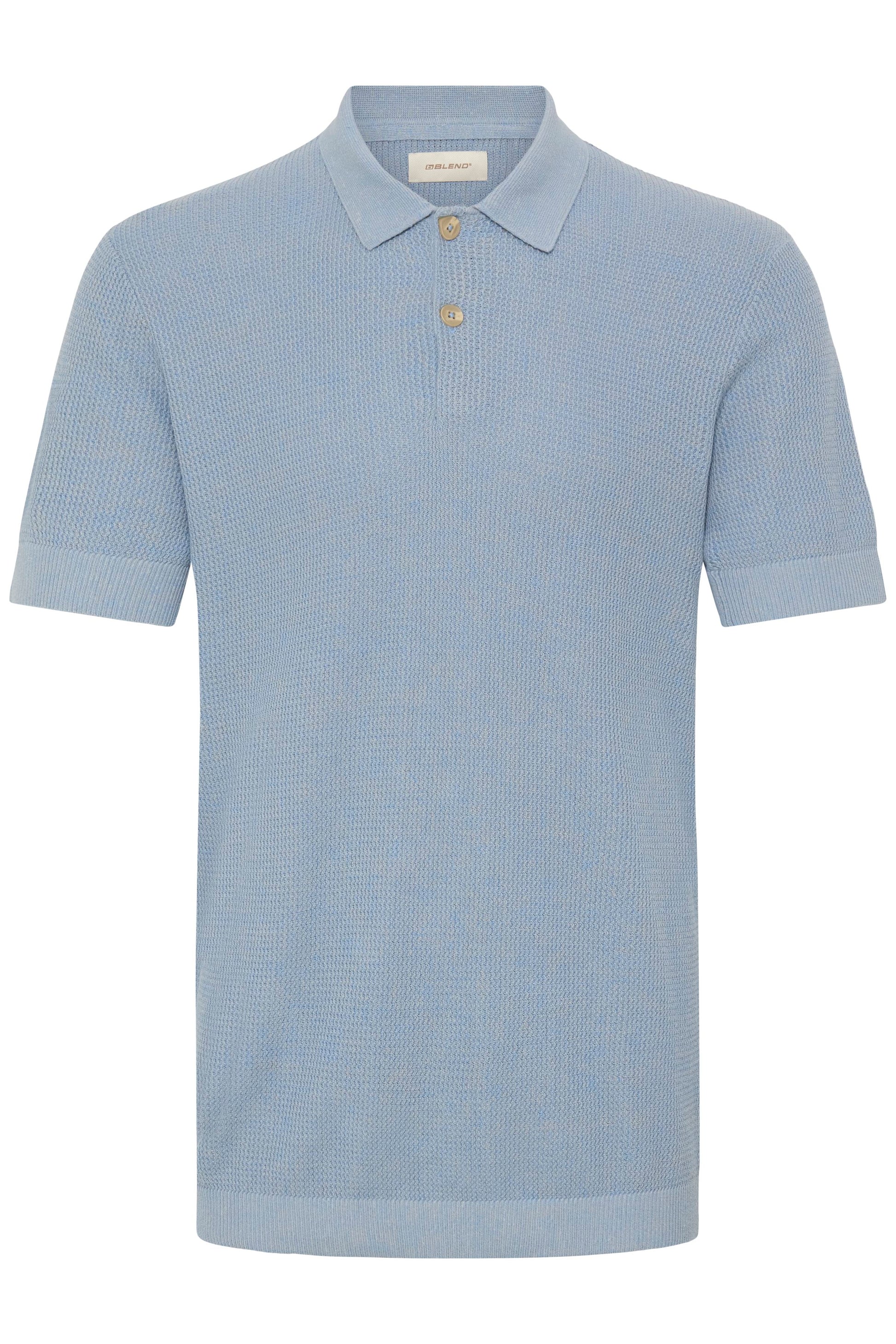 BLEND DITMER WAFFLE POLO - LICHEN BLUE