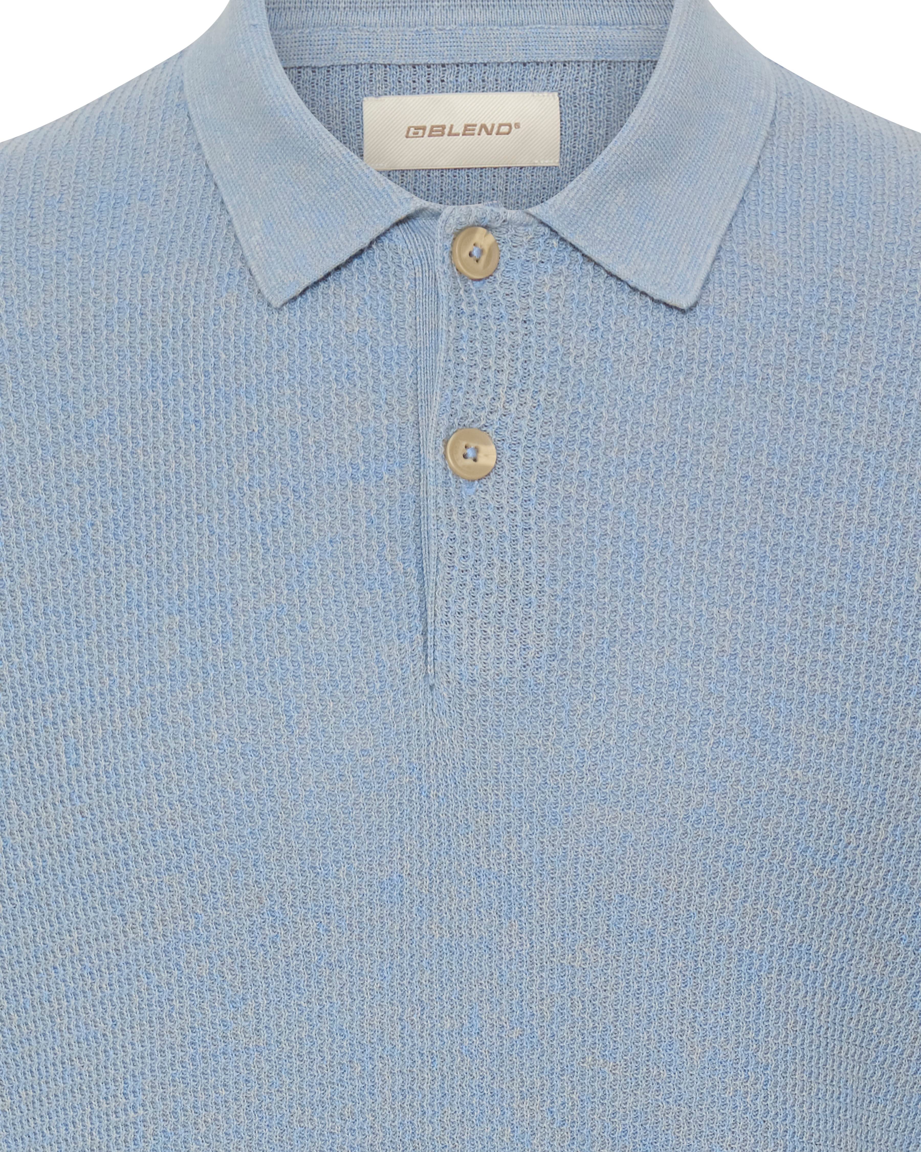 BLEND DITMER WAFFLE POLO - LICHEN BLUE
