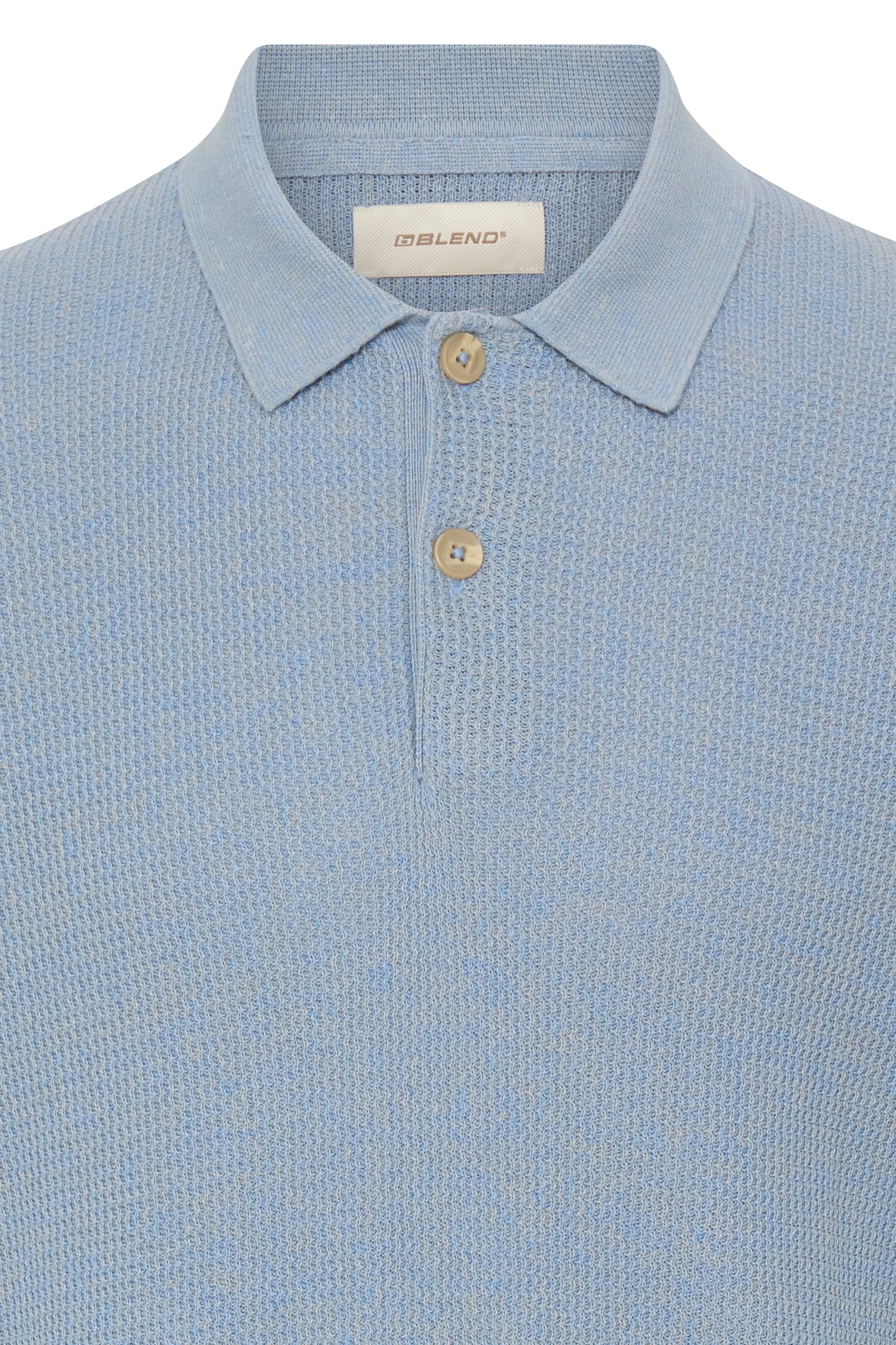 BLEND DITMER WAFFLE POLO - LICHEN BLUE