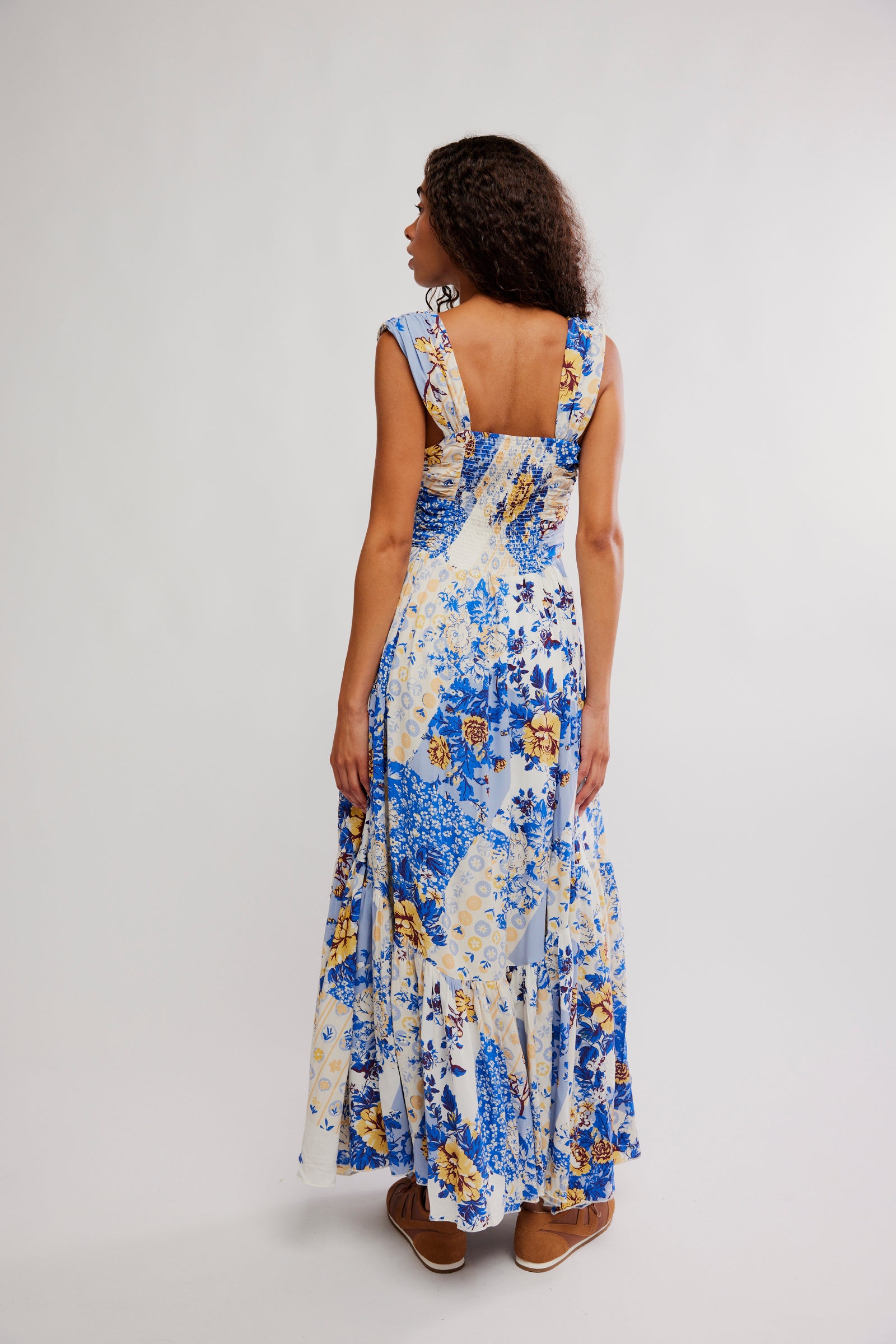 FREE PEOPLE SASHA PRINTED MAXI DRESS - PORCELAIN COMBO