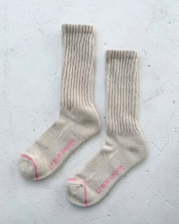 LE BON SHOPPE BALLET SOCKS - OATMEAL