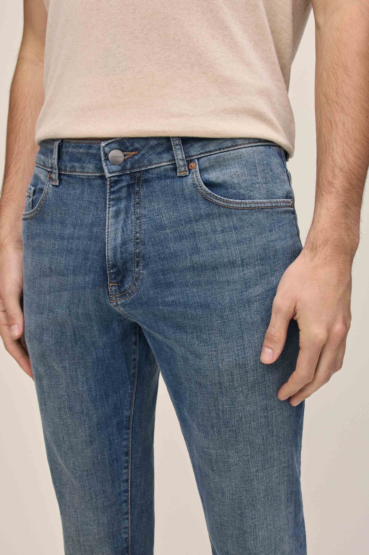 WARP + WEFT AMS SLIM FIT JEANS - TORTOISE