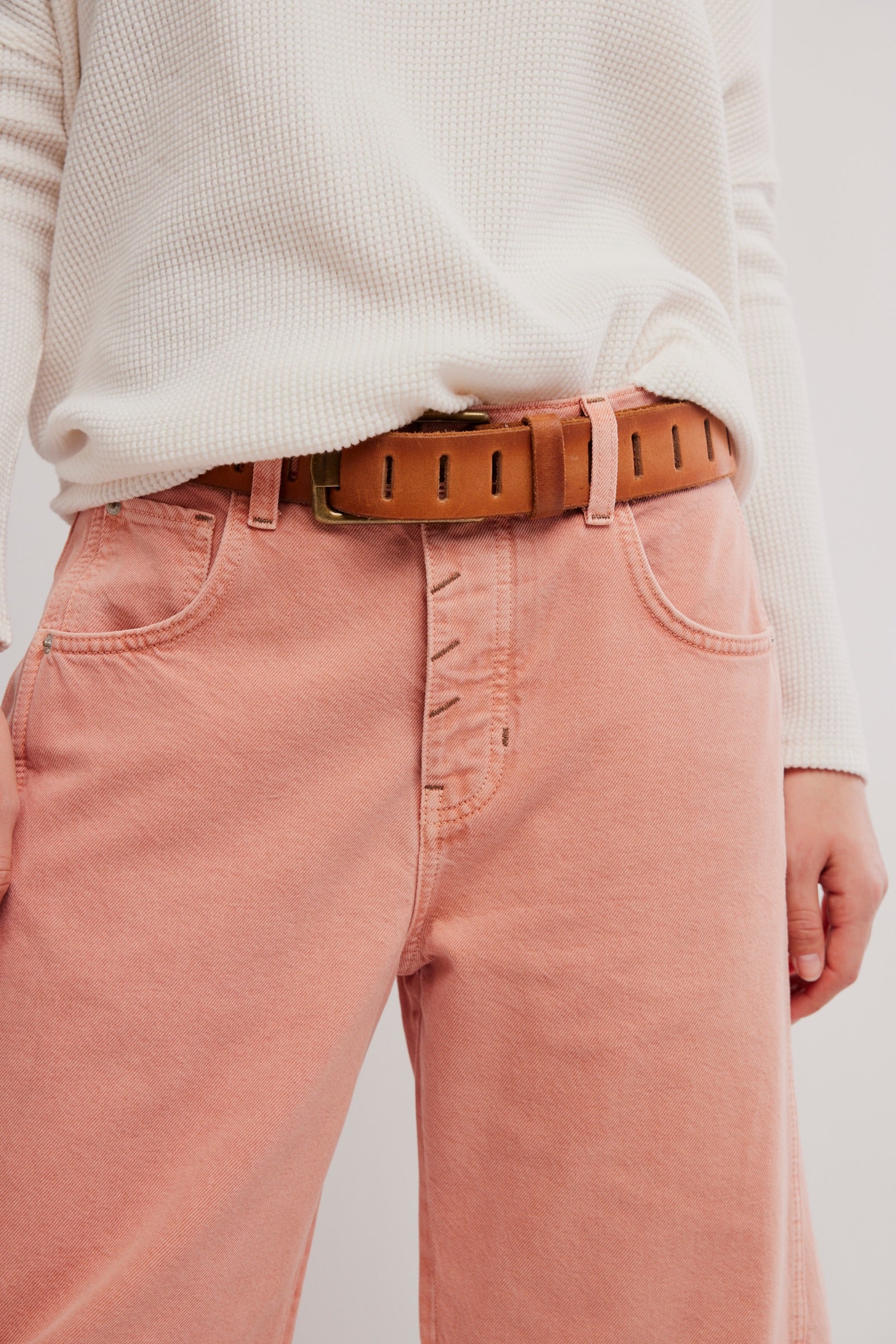 FREE PEOPLE GOOD LUCK BARREL PANT - DESERT PETAL