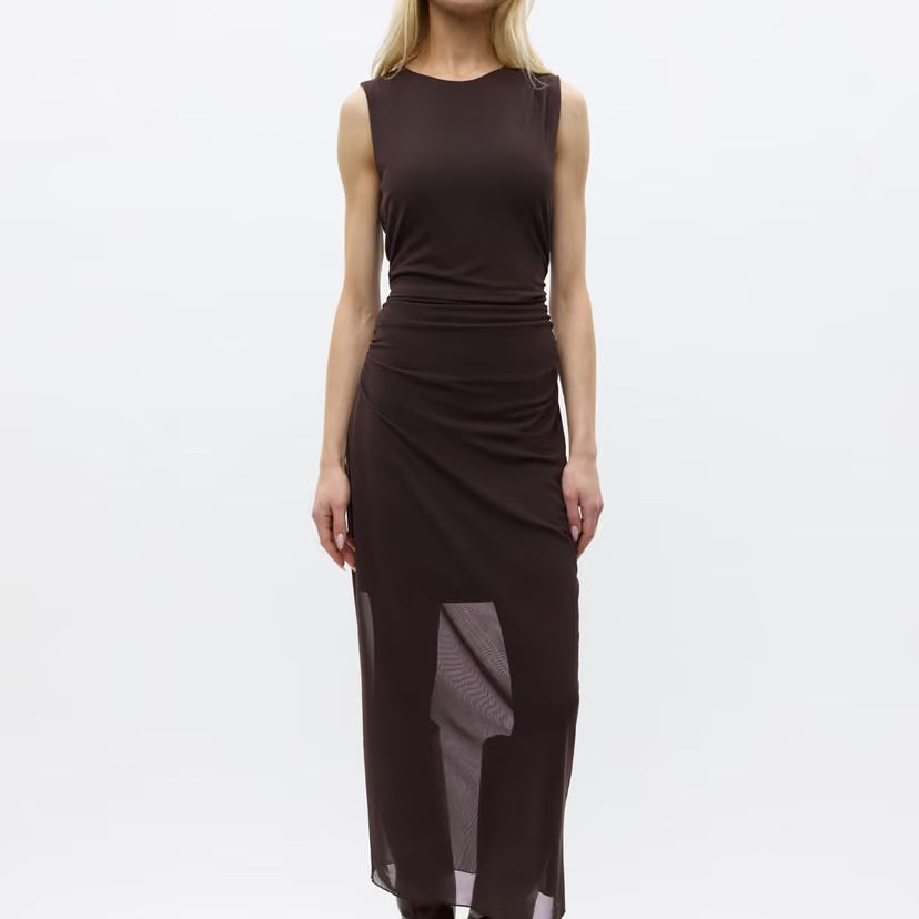 ENVII ENNICOLA MESH SL TANK DRESS - CHOCOLATE TORTE
