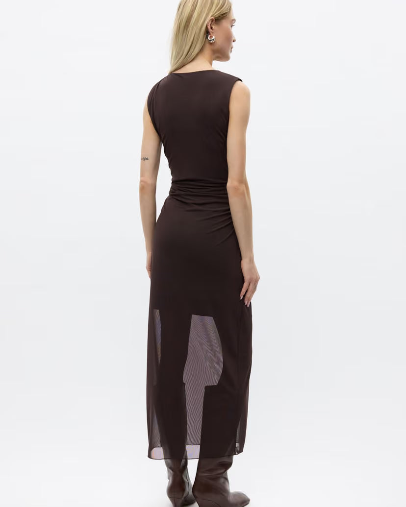 ENVII ENNICOLA MESH SL TANK DRESS - CHOCOLATE TORTE