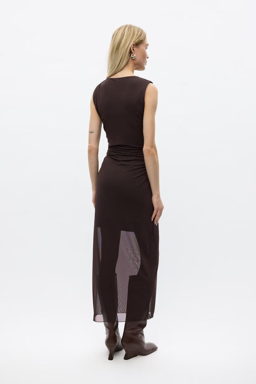 ENVII ENNICOLA MESH SL TANK DRESS - CHOCOLATE TORTE