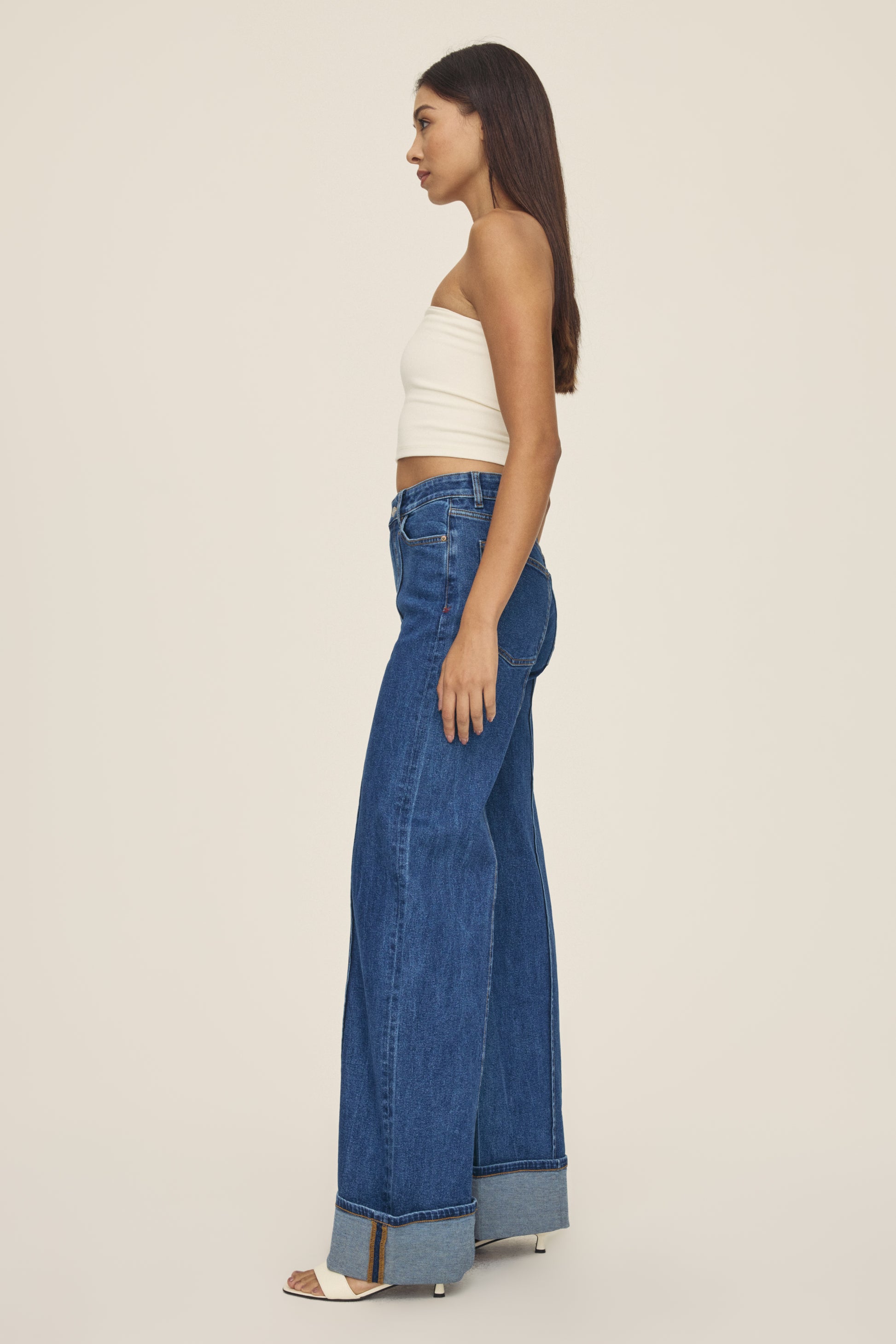 WARP + WEFT NCE WIDE LEG JEANS - CUFF IT
