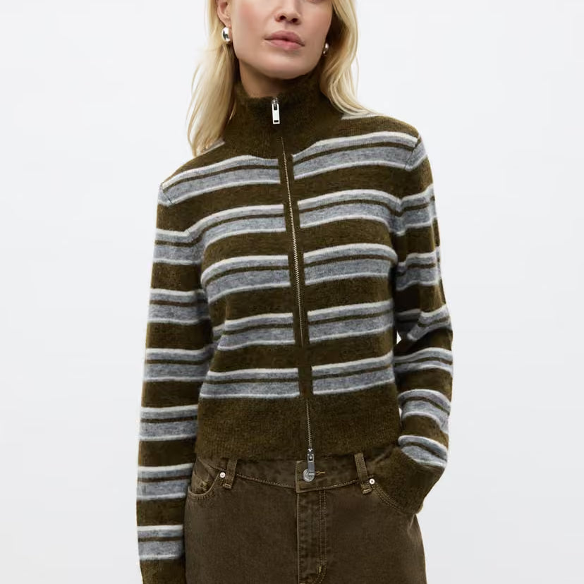 ENVII EMBESSIE LS CARIGAN - OLIVE STRIPE