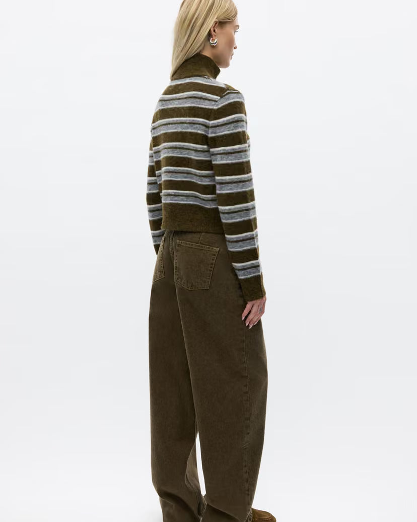ENVII EMBESSIE LS CARIGAN - OLIVE STRIPE