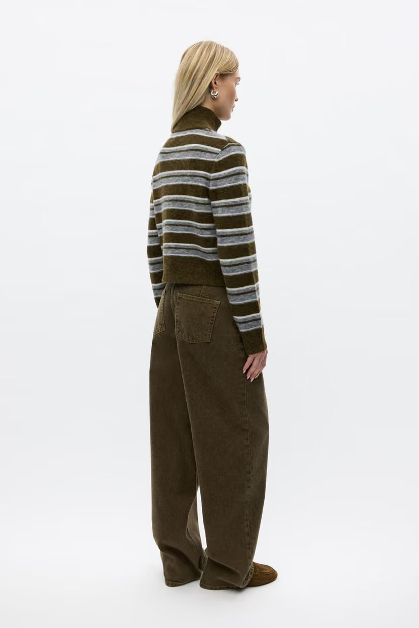 ENVII EMBESSIE LS CARIGAN - OLIVE STRIPE