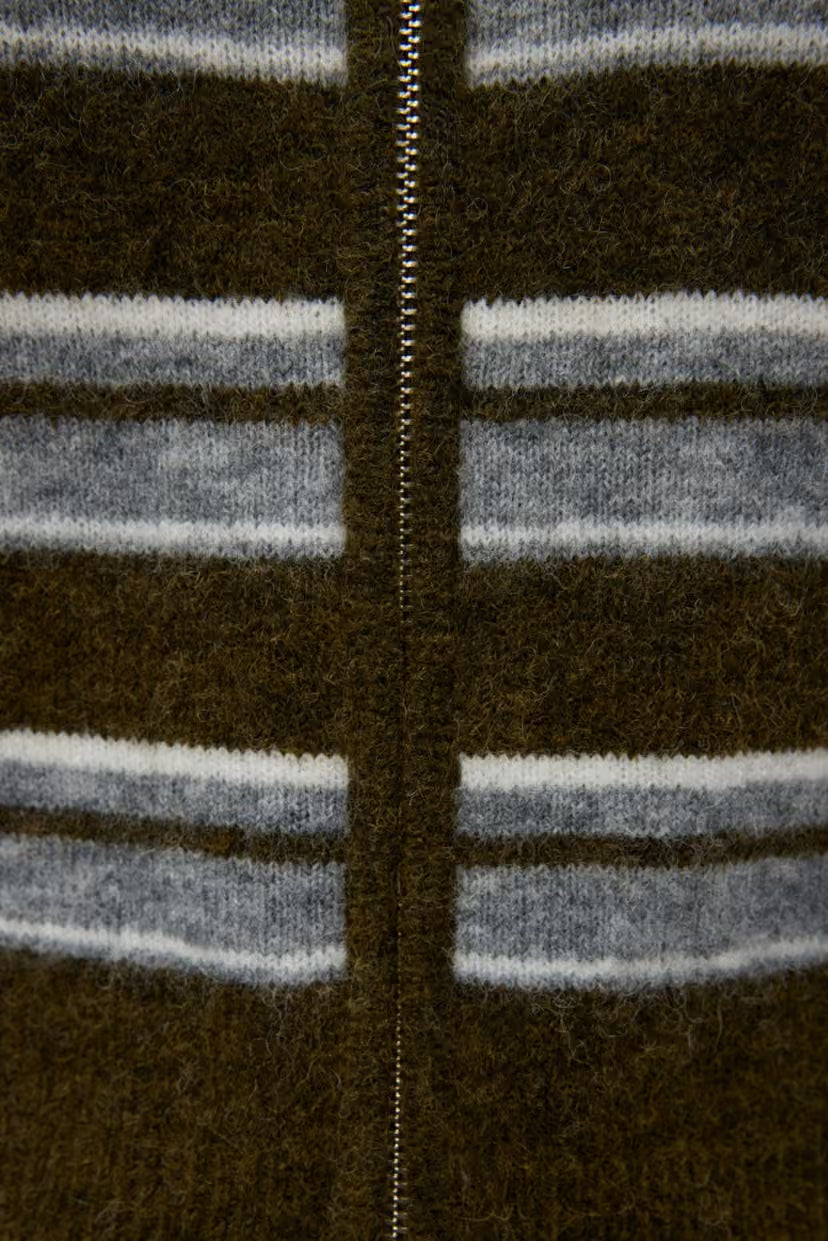 ENVII EMBESSIE LS CARIGAN - OLIVE STRIPE