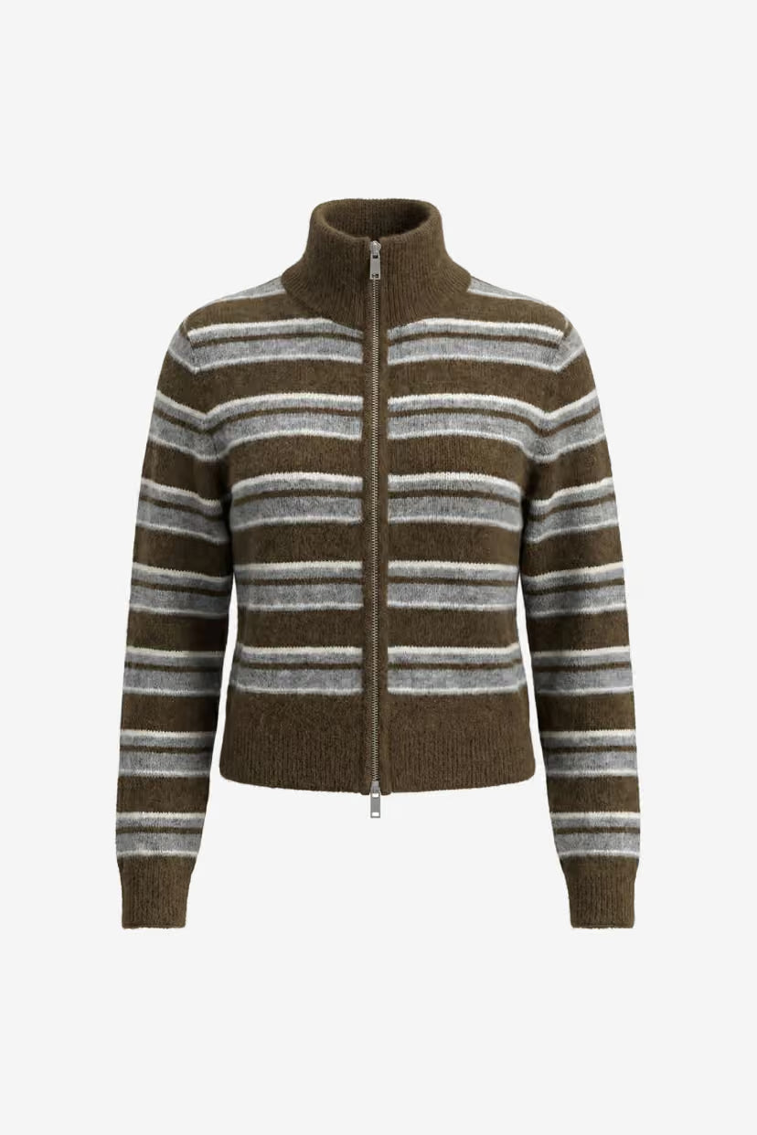ENVII EMBESSIE LS CARIGAN - OLIVE STRIPE